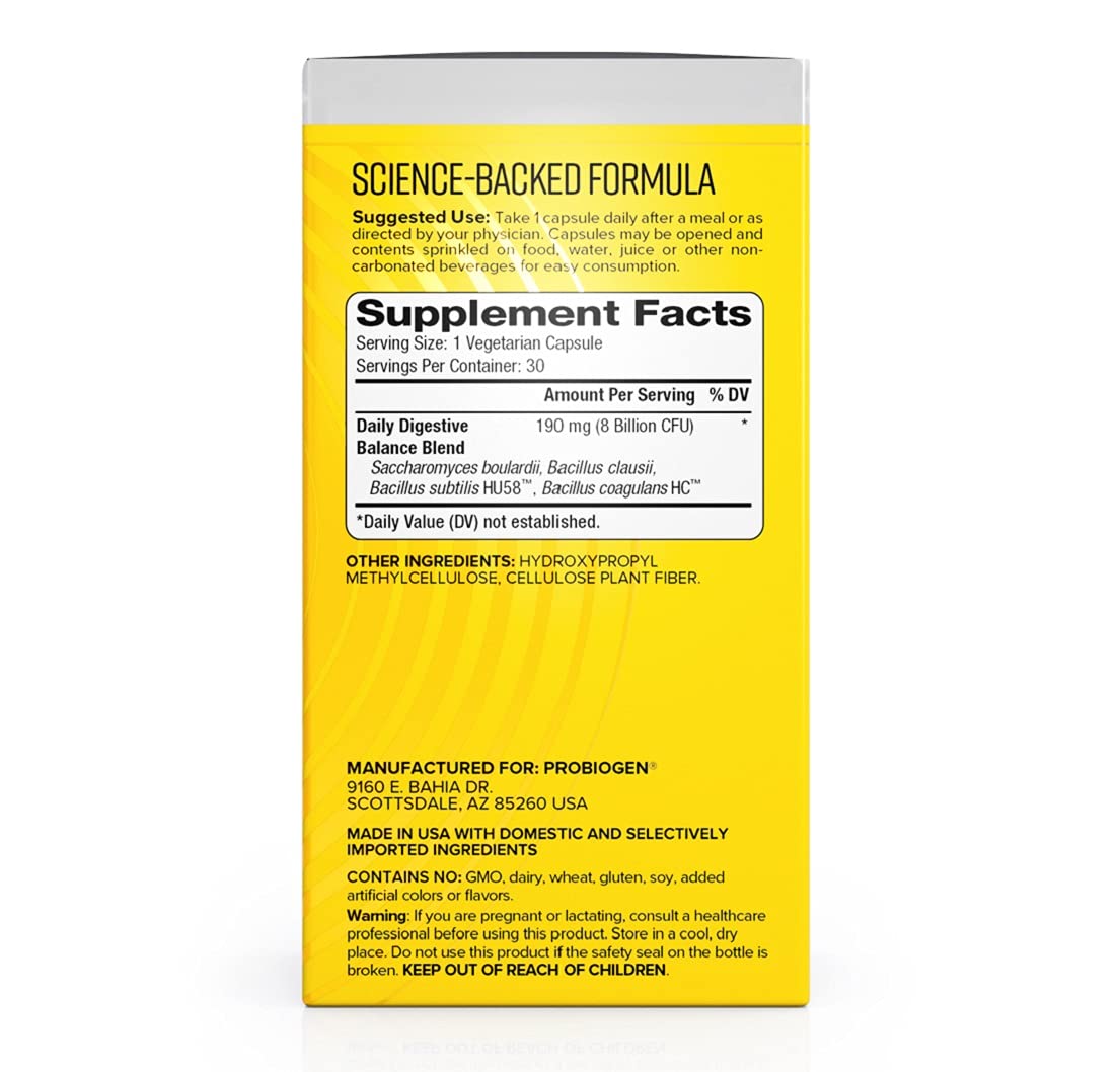 Probiogen Daily daily Balance Probiotic capsules in hand