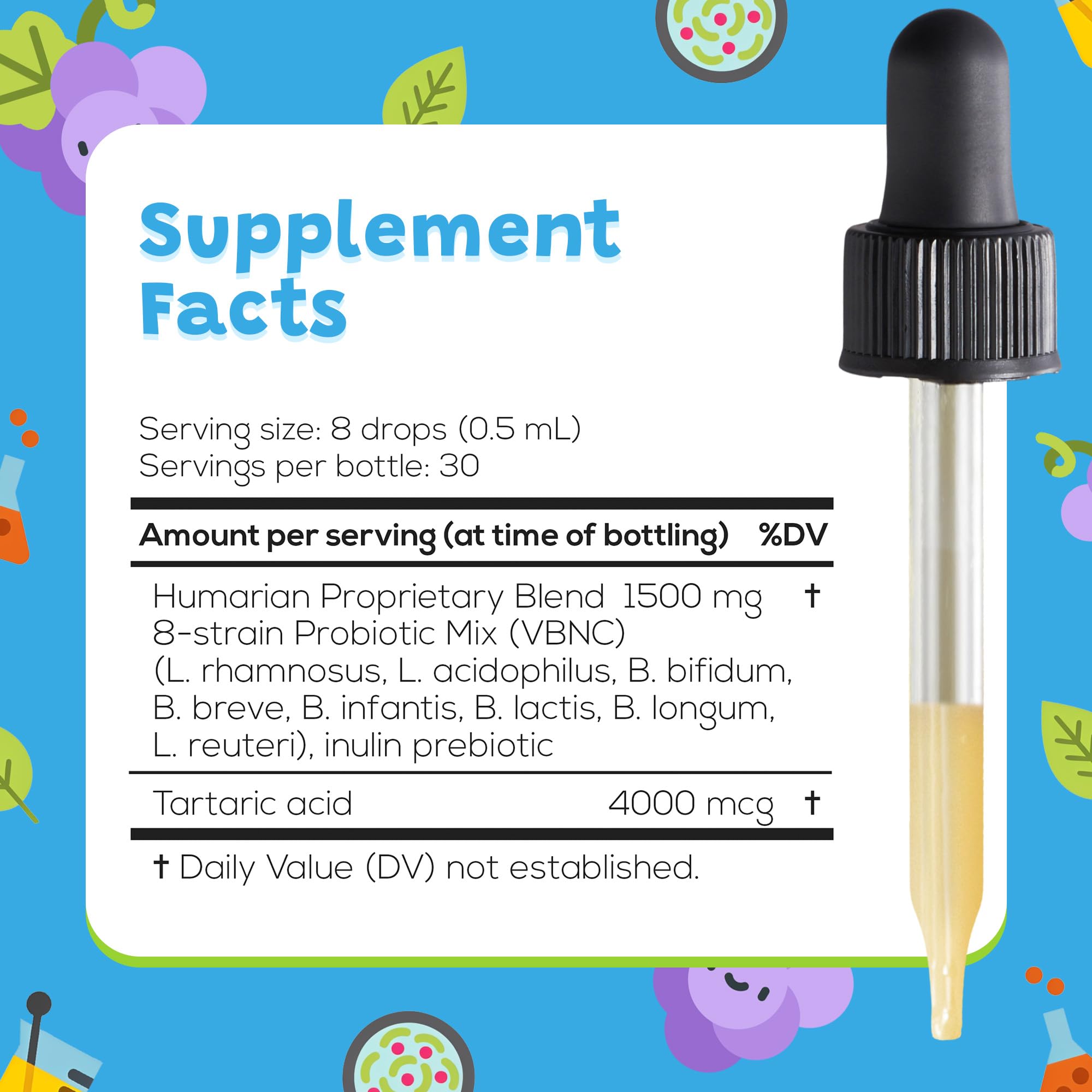 Probonix Probiotic Drops for Kids 50g bottle side view