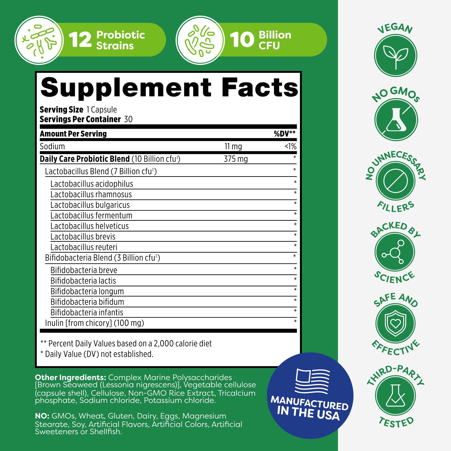 Probulin Daily Care Probiotic Capsules with a measuring spoon