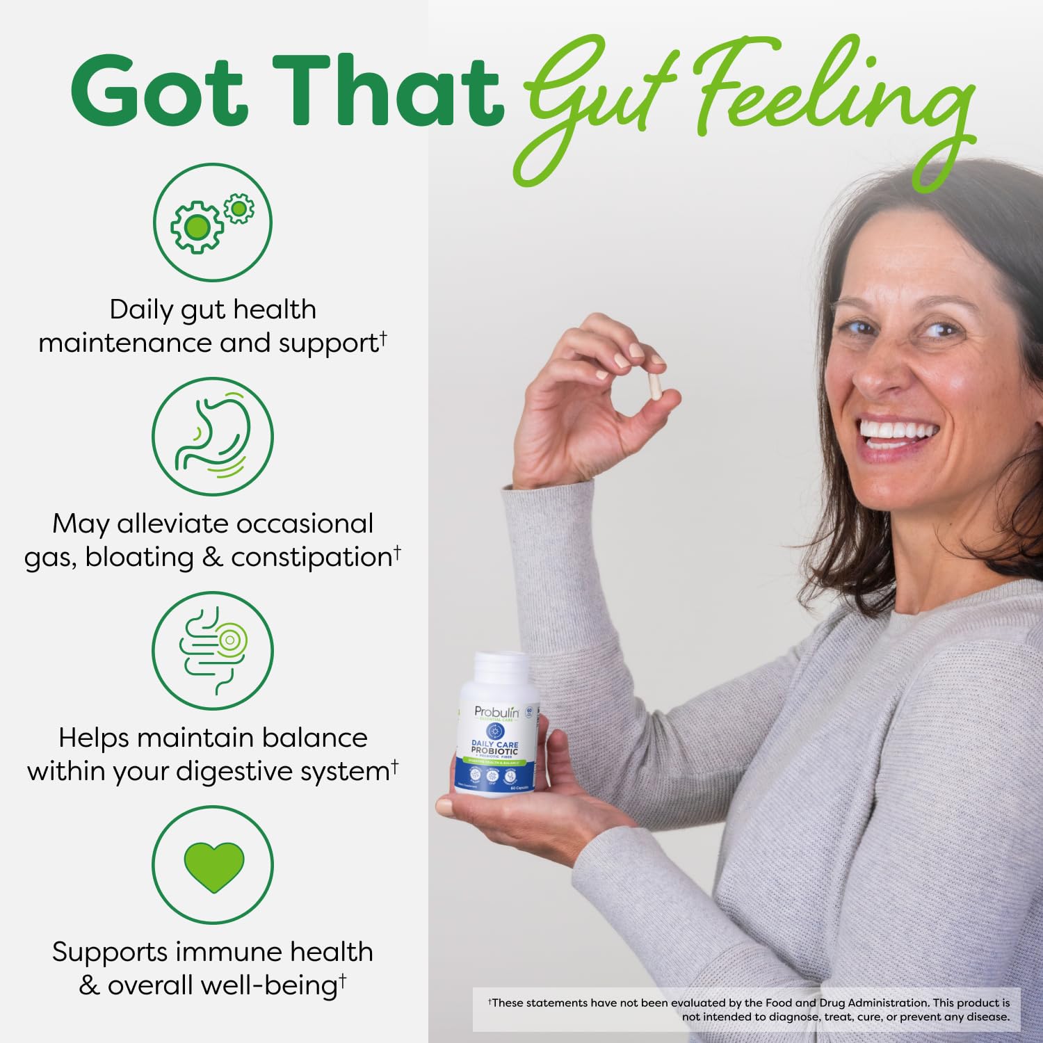 Probulin Daily Care Probiotic Capsules with measuring spoon