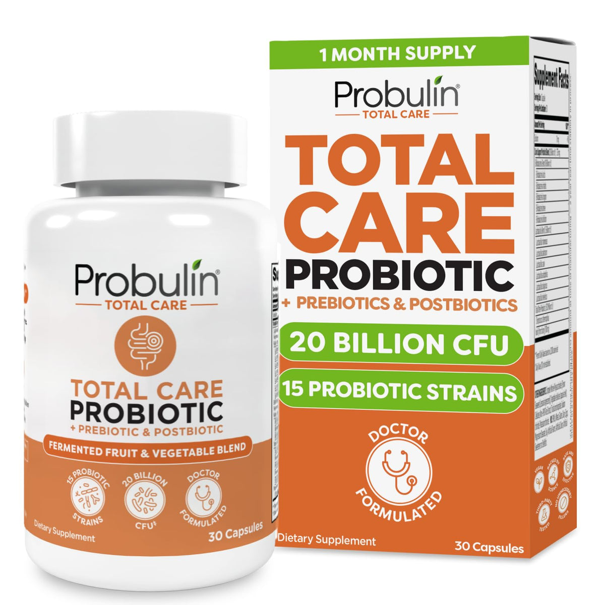 Probulin Total Care Probiotic Supplements bottle front view
