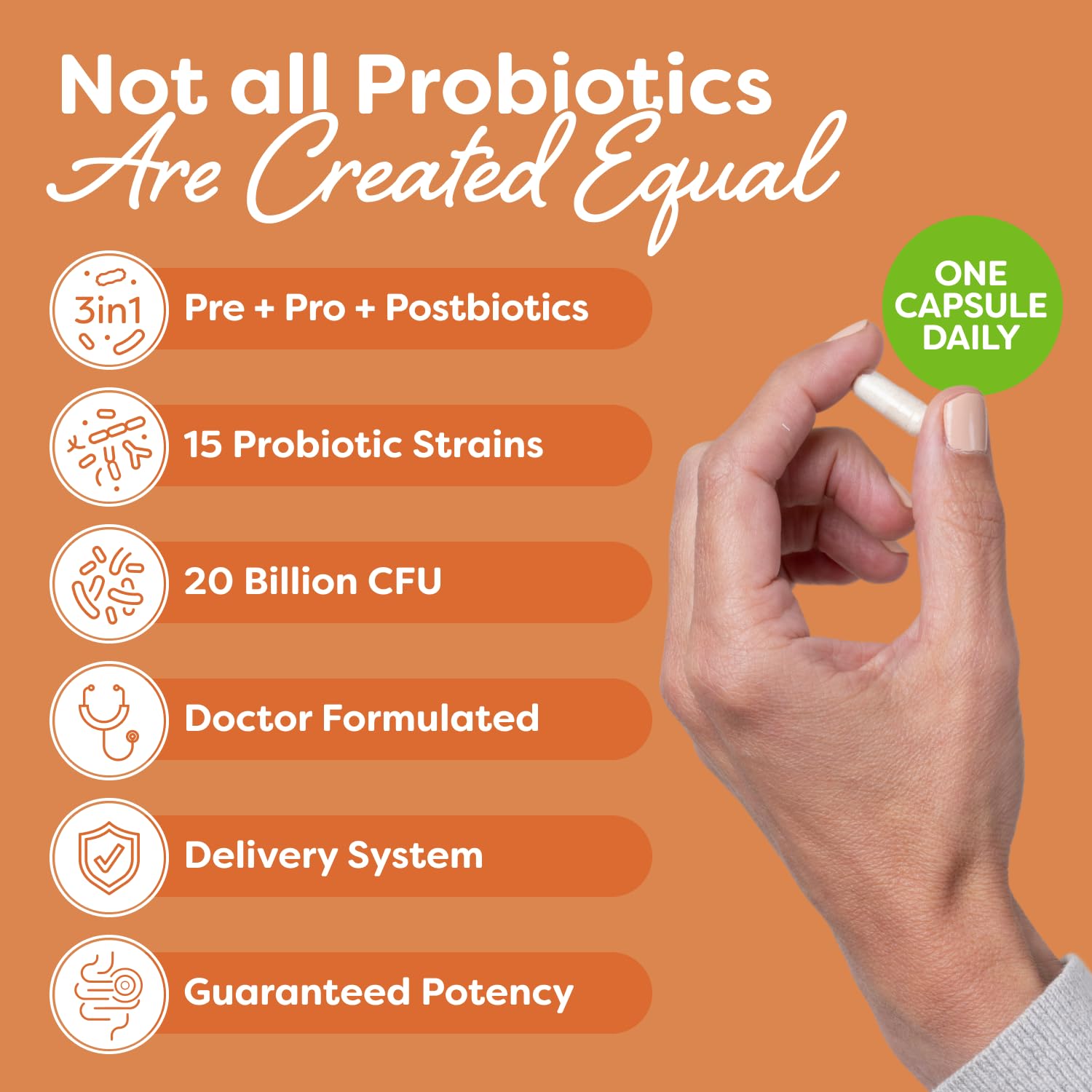 Probulin Total Care Probiotic Supplements bottle side view