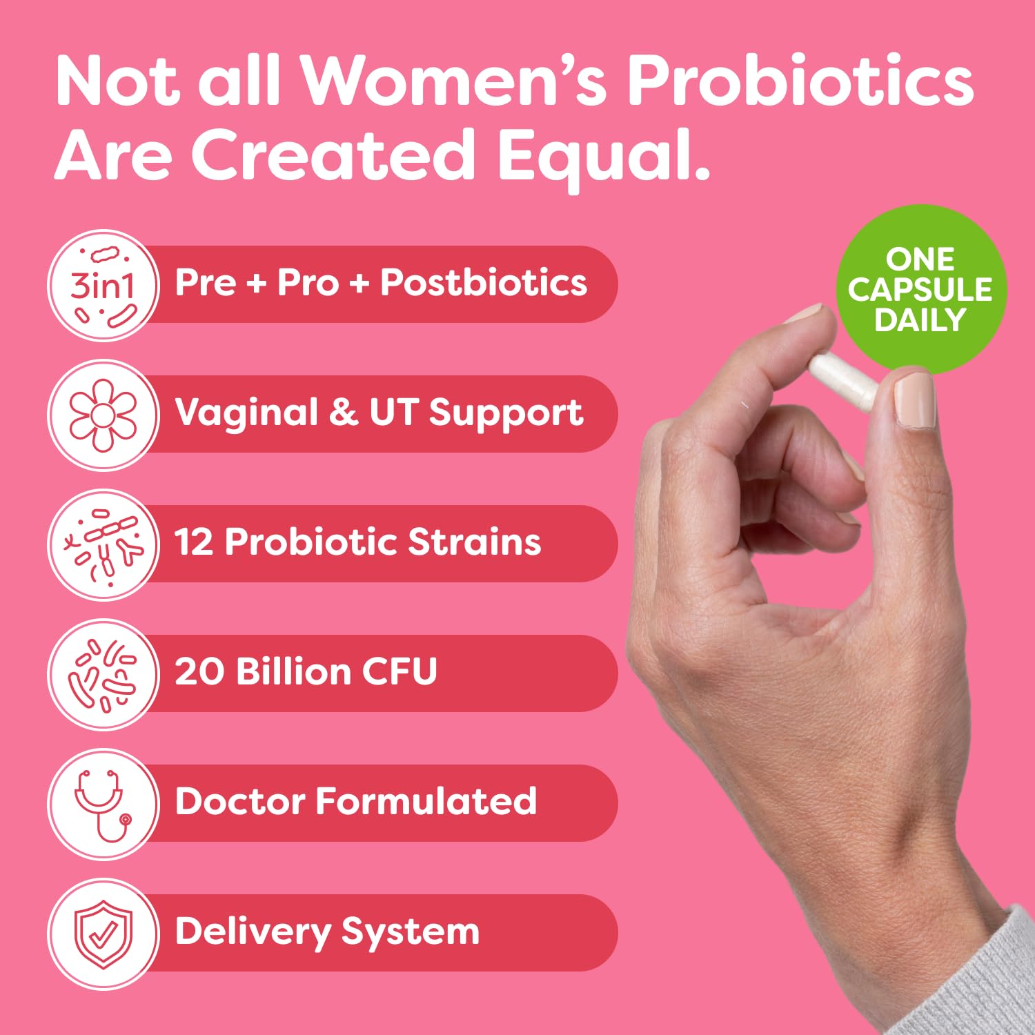 Probulin Women's UT Probiotic Capsules side view