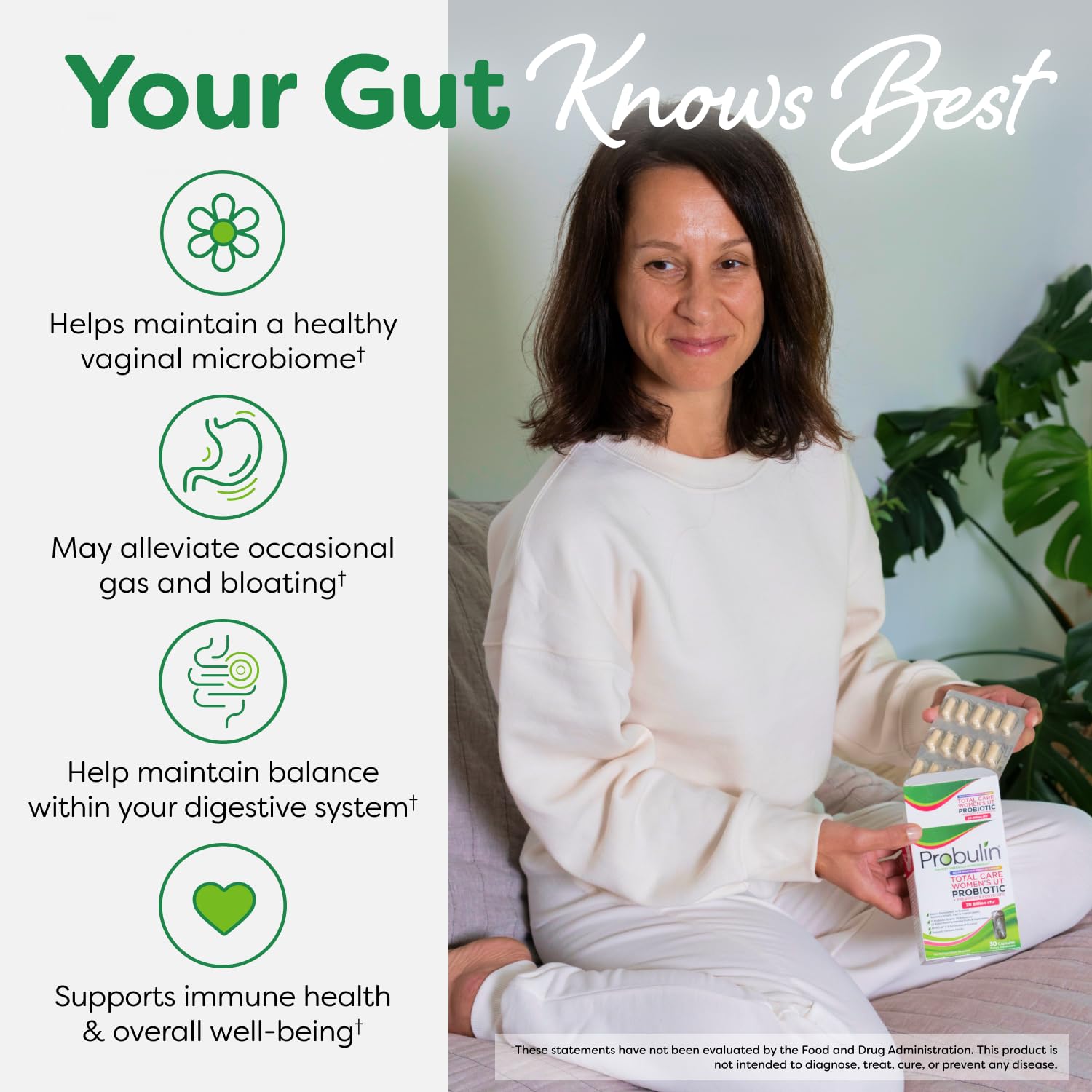 Probulin Women's UT Probiotic Capsules with a glass of water