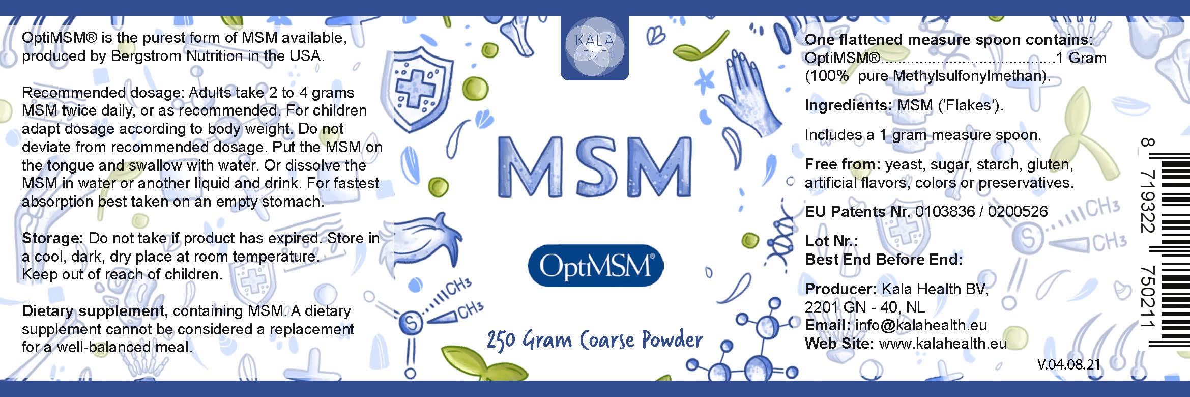 Procapsin OptiMSM supplement powder with measuring scoop