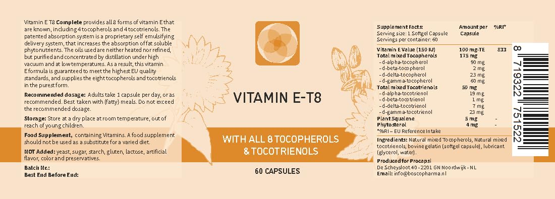 Procapsin Vitamin E softgel capsules side view