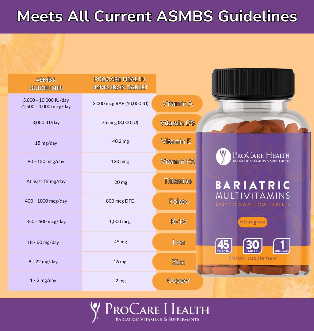 ProCare Health Bariatric Multivitamin 30 Tablets on a table