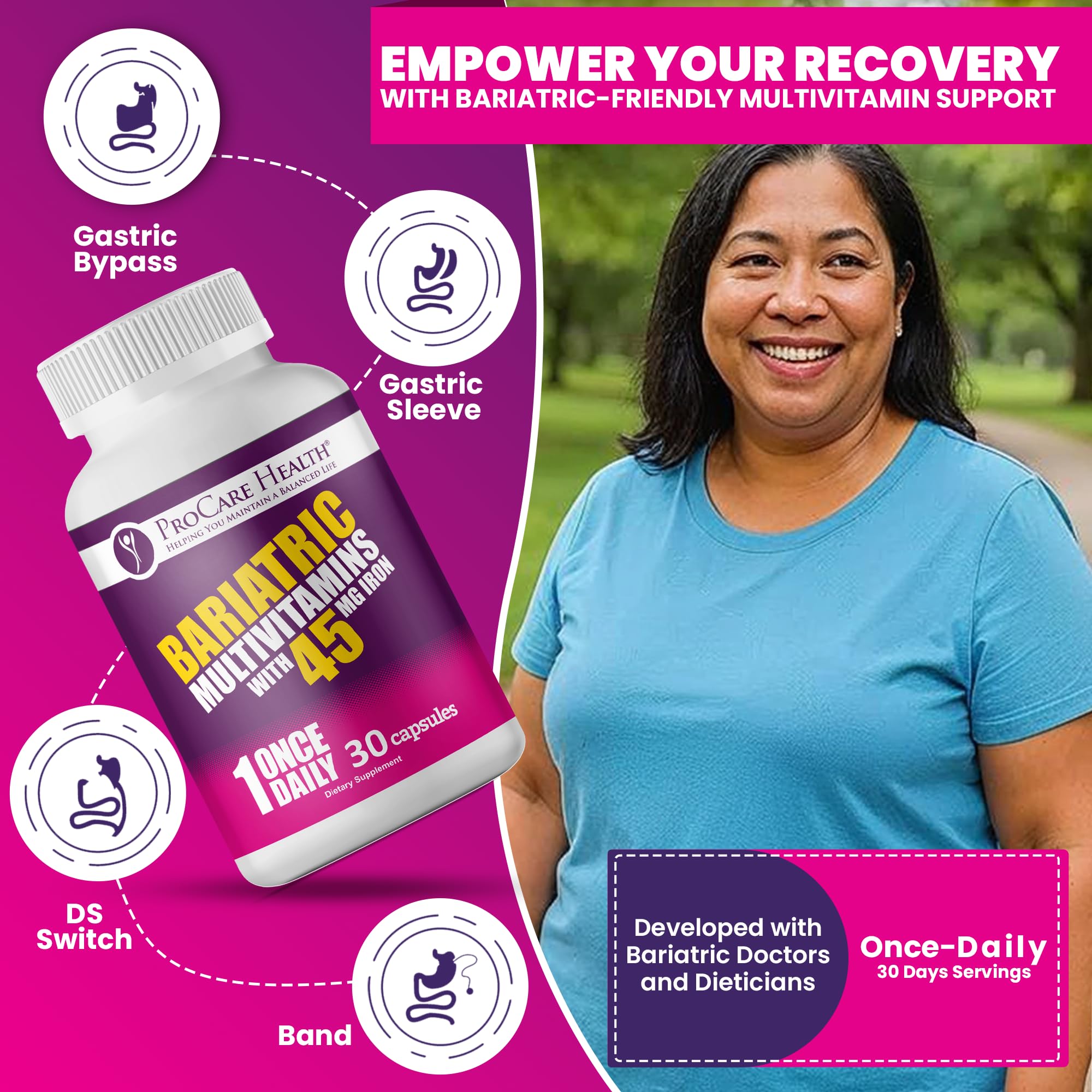 ProCare Health Bariatric Multivitamin Capsules side view
