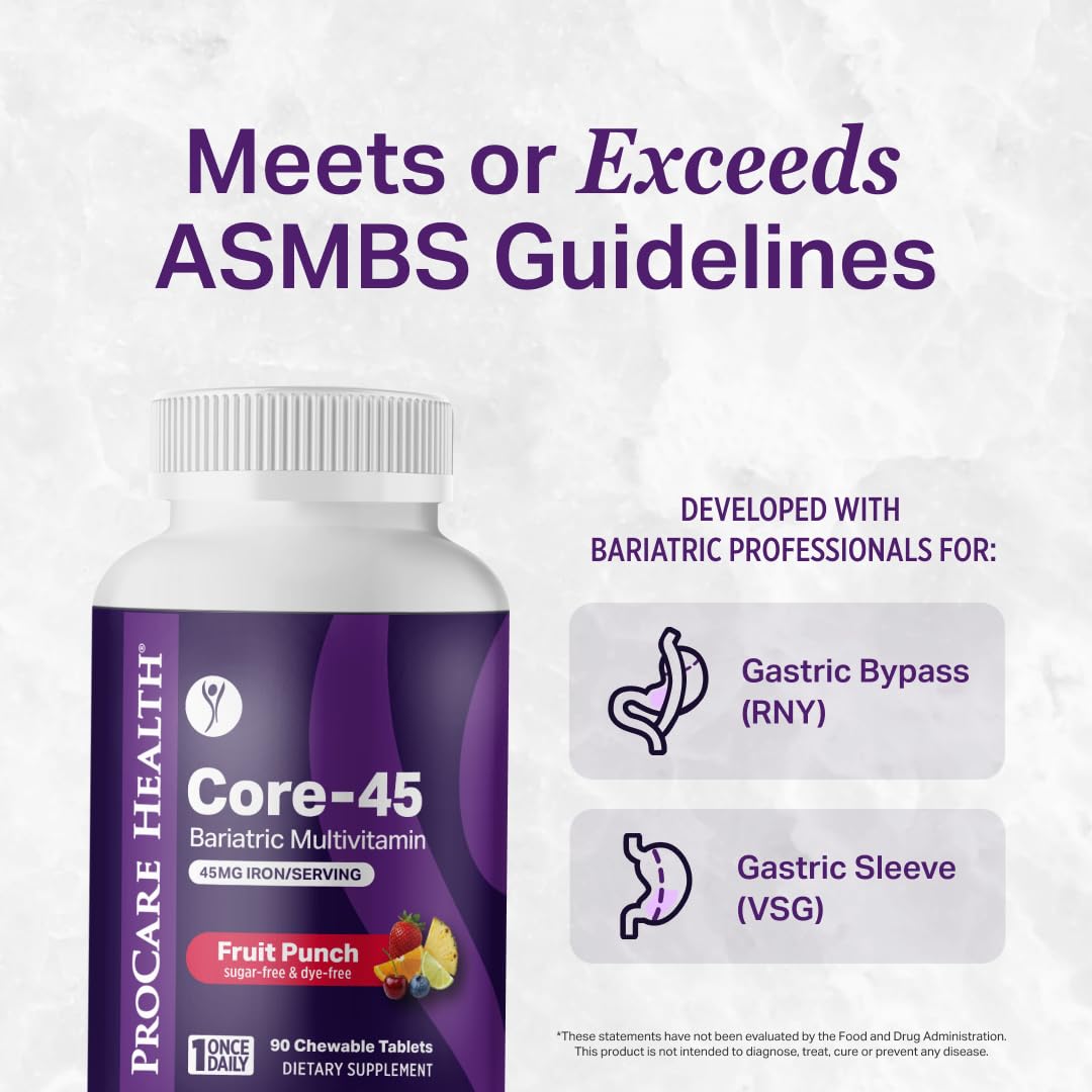 ProCare Health Bariatric Multivitamin chewable tablets in a bowl