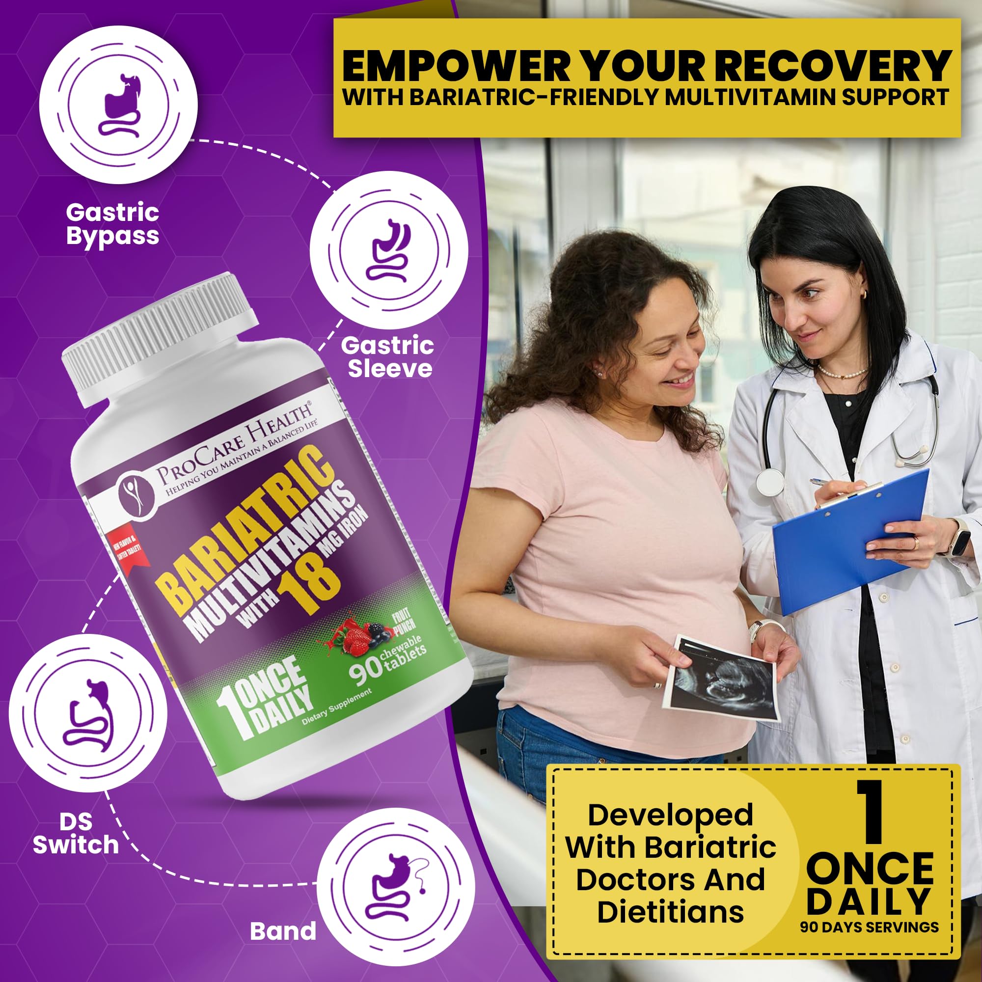 ProCare Health Bariatric Multivitamin Chewables packaging side view