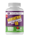 ProCare Health Bariatric Multivitamin Chewables with fresh fruit background