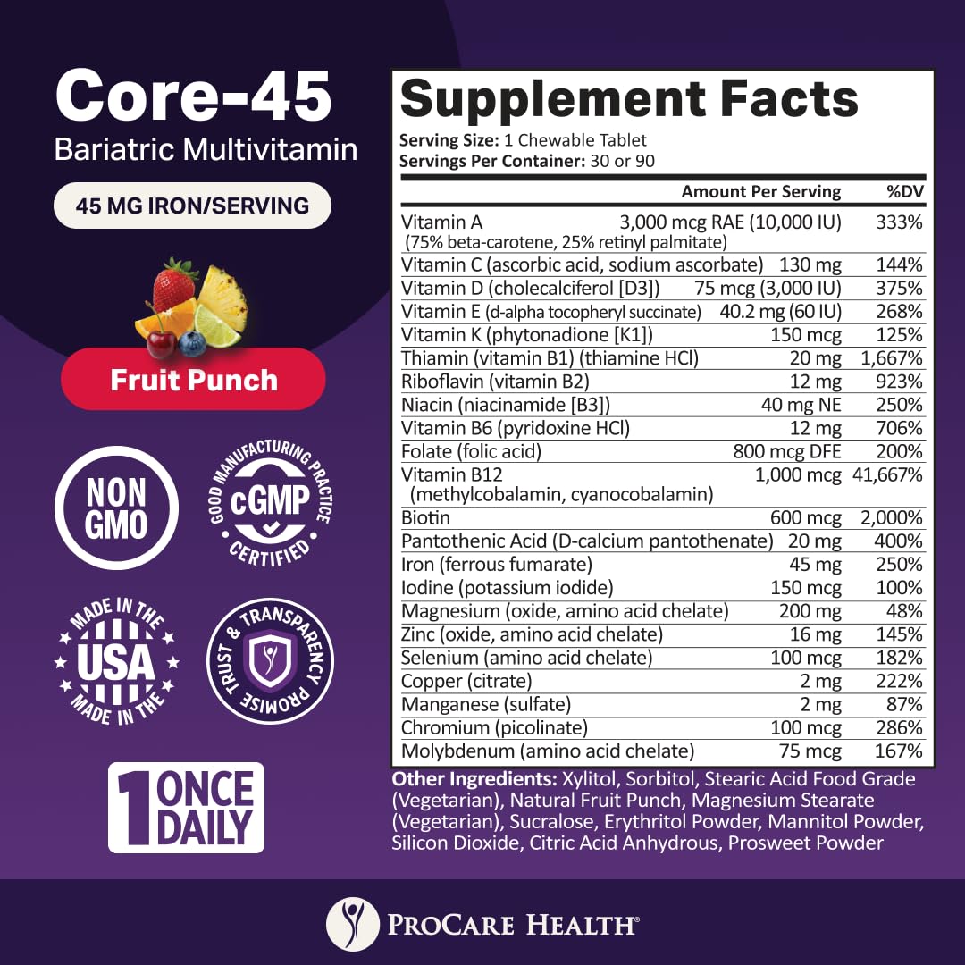 ProCare Health Bariatric Multivitamin packaging side view