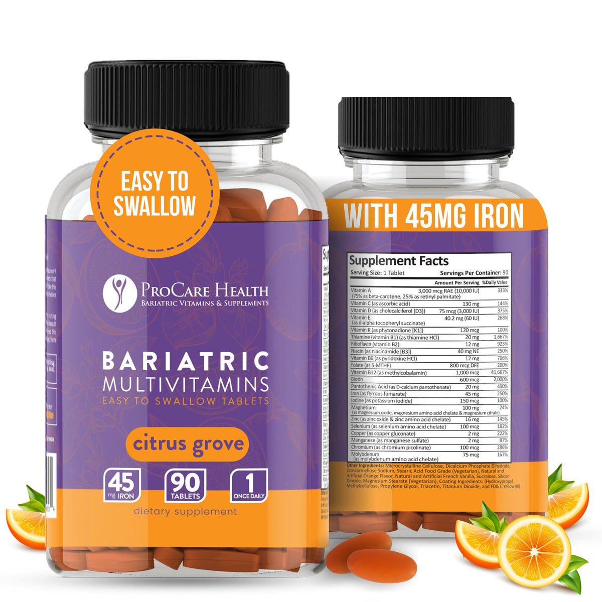 ProCare Health Bariatric Multivitamins 90 tablets front view