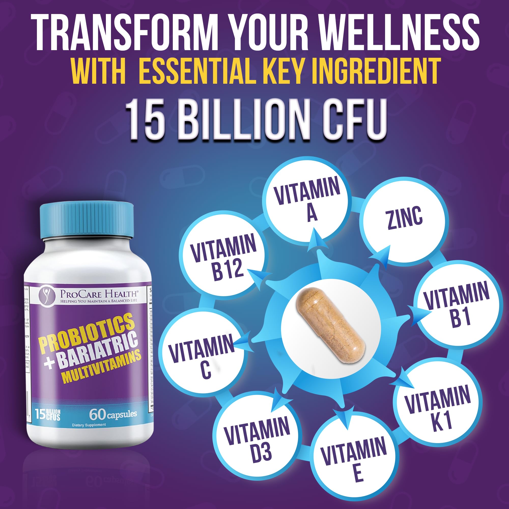 ProCare Health Bariatric Multivitamins capsules close-up