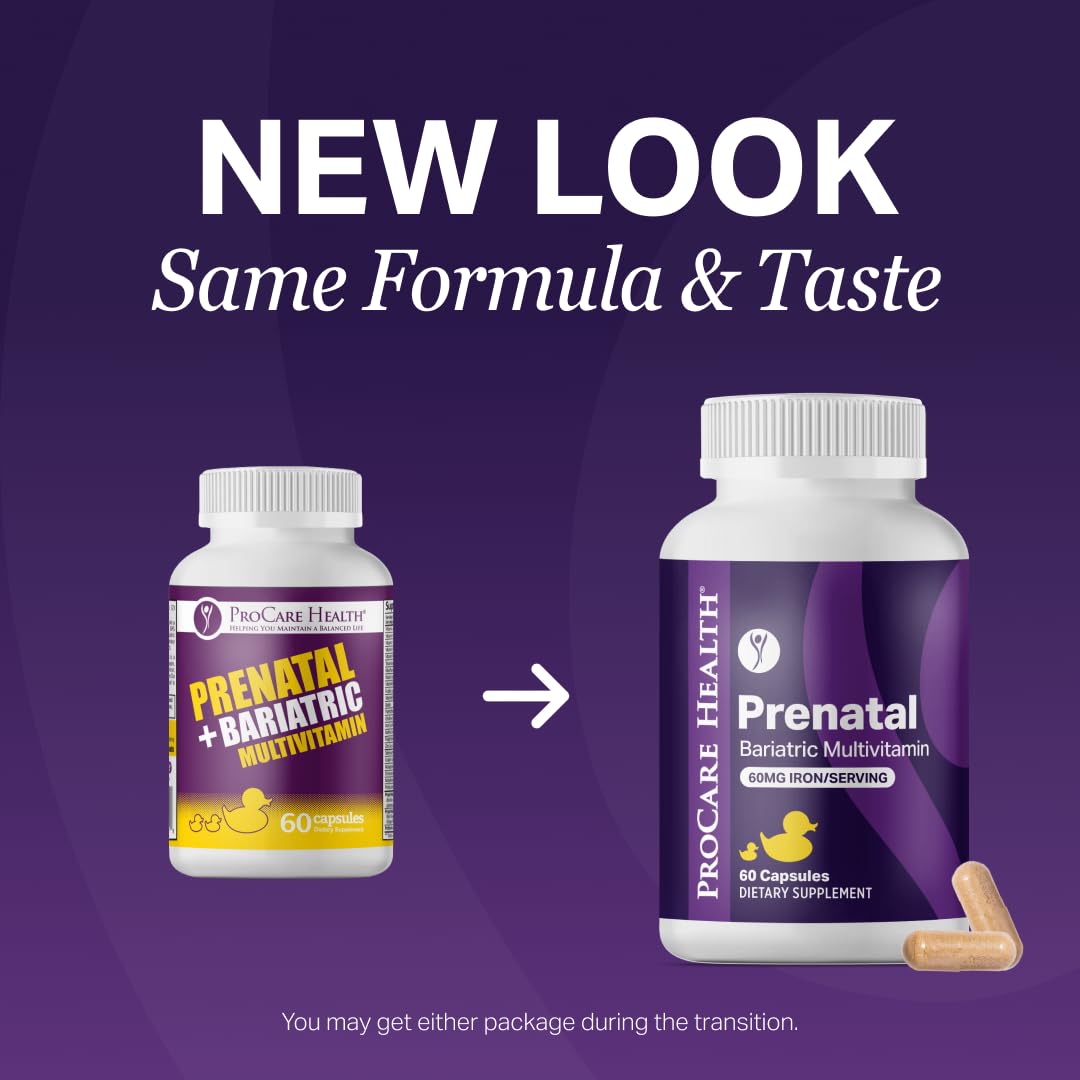 ProCare Health Bariatric Prenatal Multivitamin capsules in a close-up