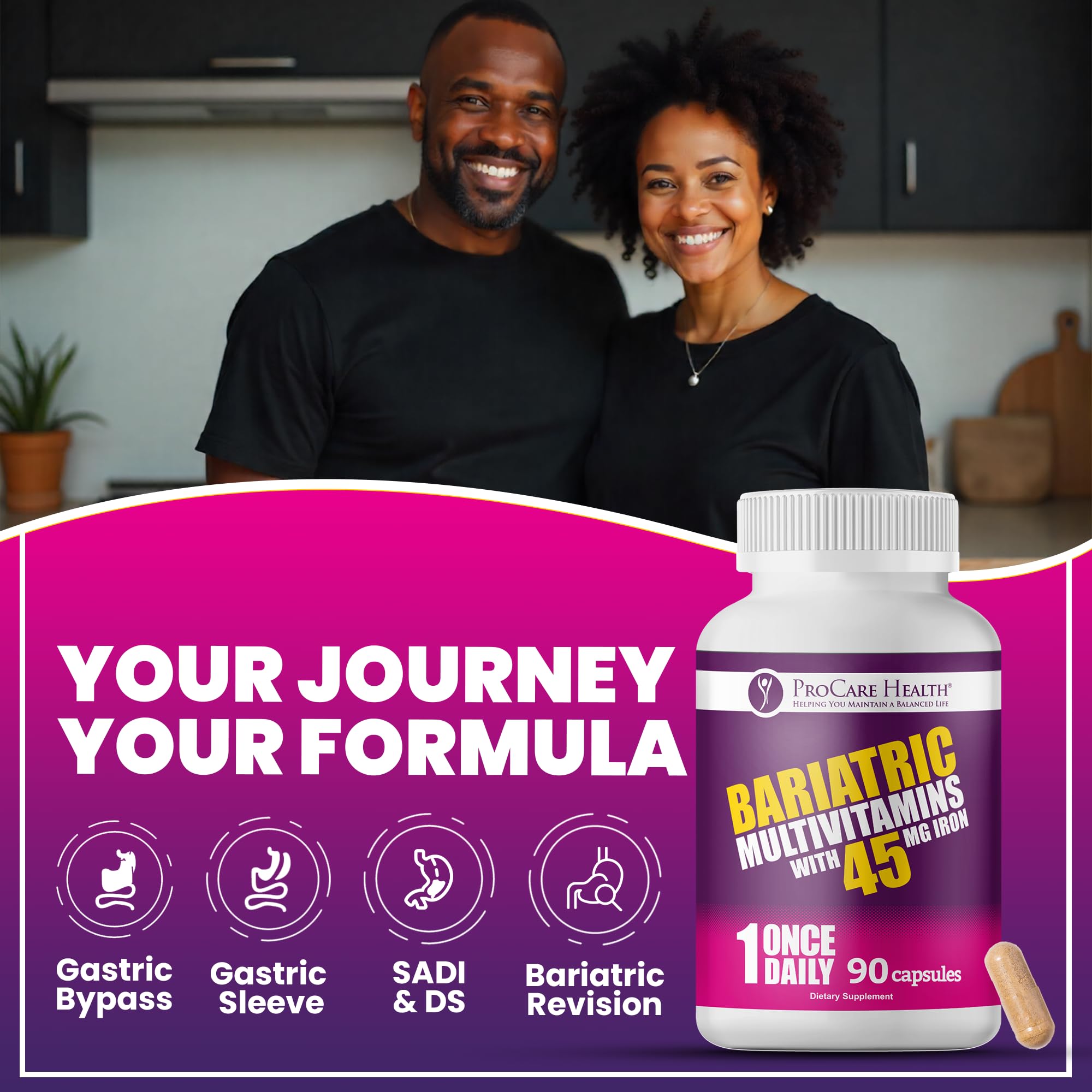 ProCare Health Multivitamin for Bariatric Patients capsule in hand
