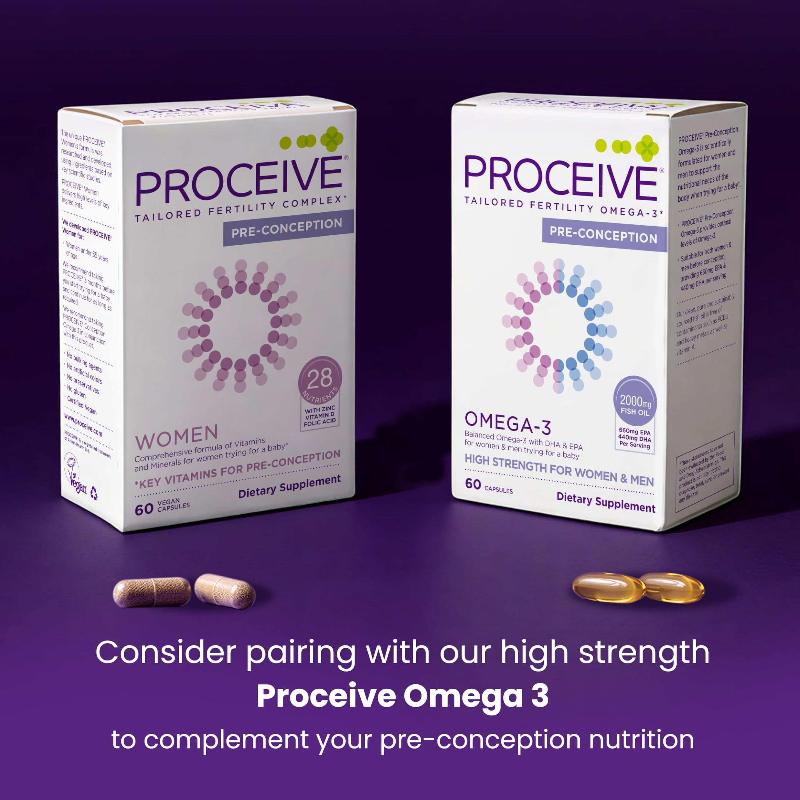 Proceive Women capsules on a wooden table