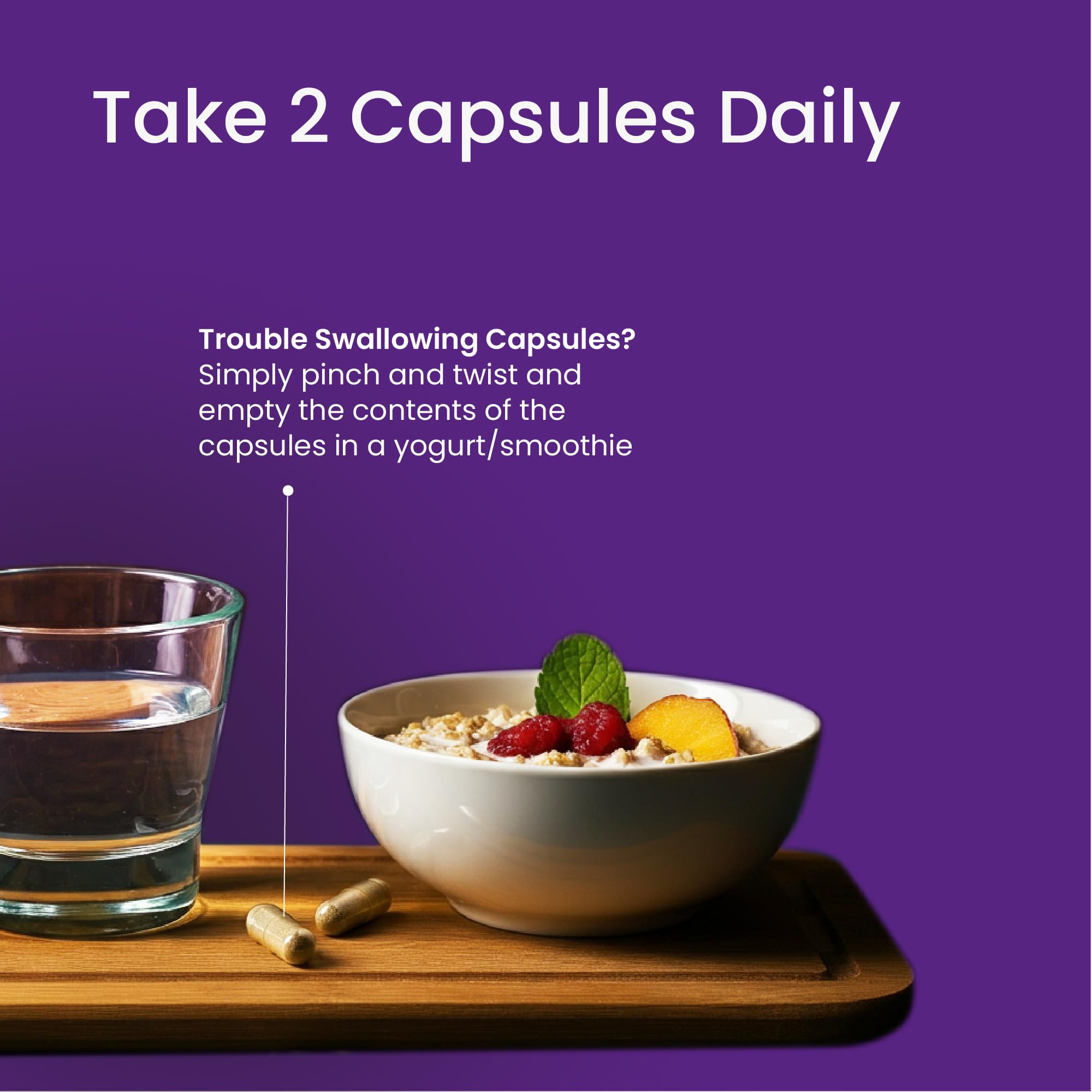 Proceive Women capsules with a glass of water