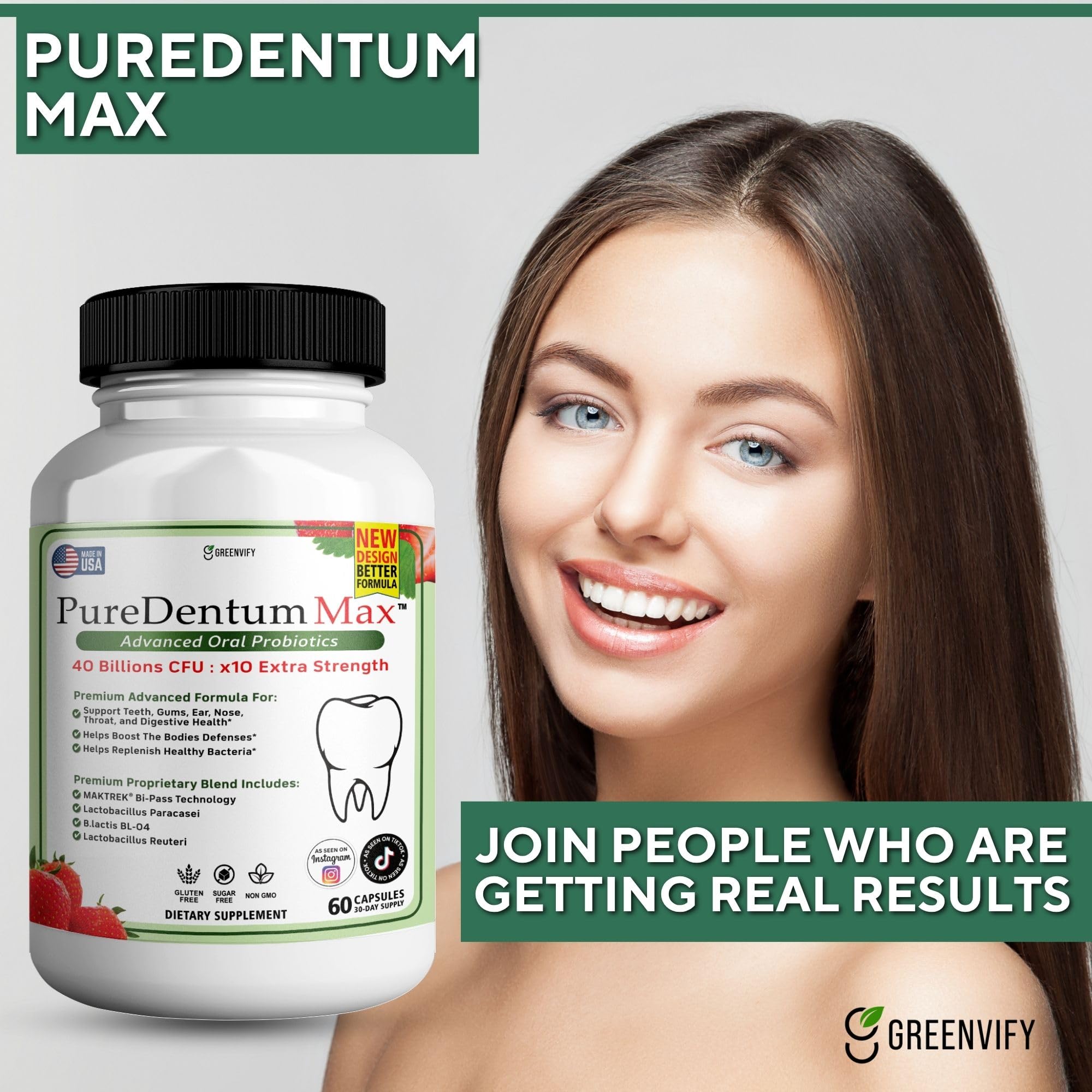 ProDentim Max Probiotic Capsules back view with ingredient list