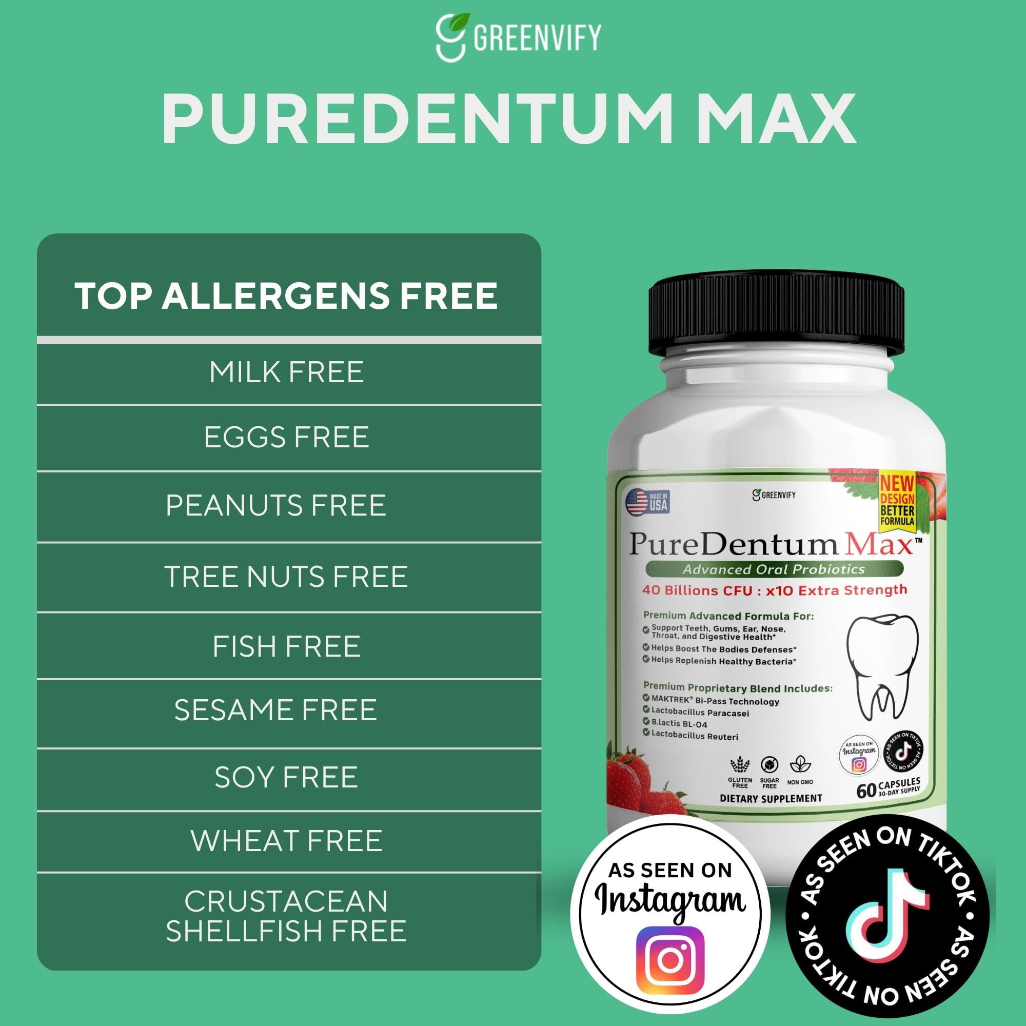 ProDentim Max Probiotic Capsules side view with dosage details