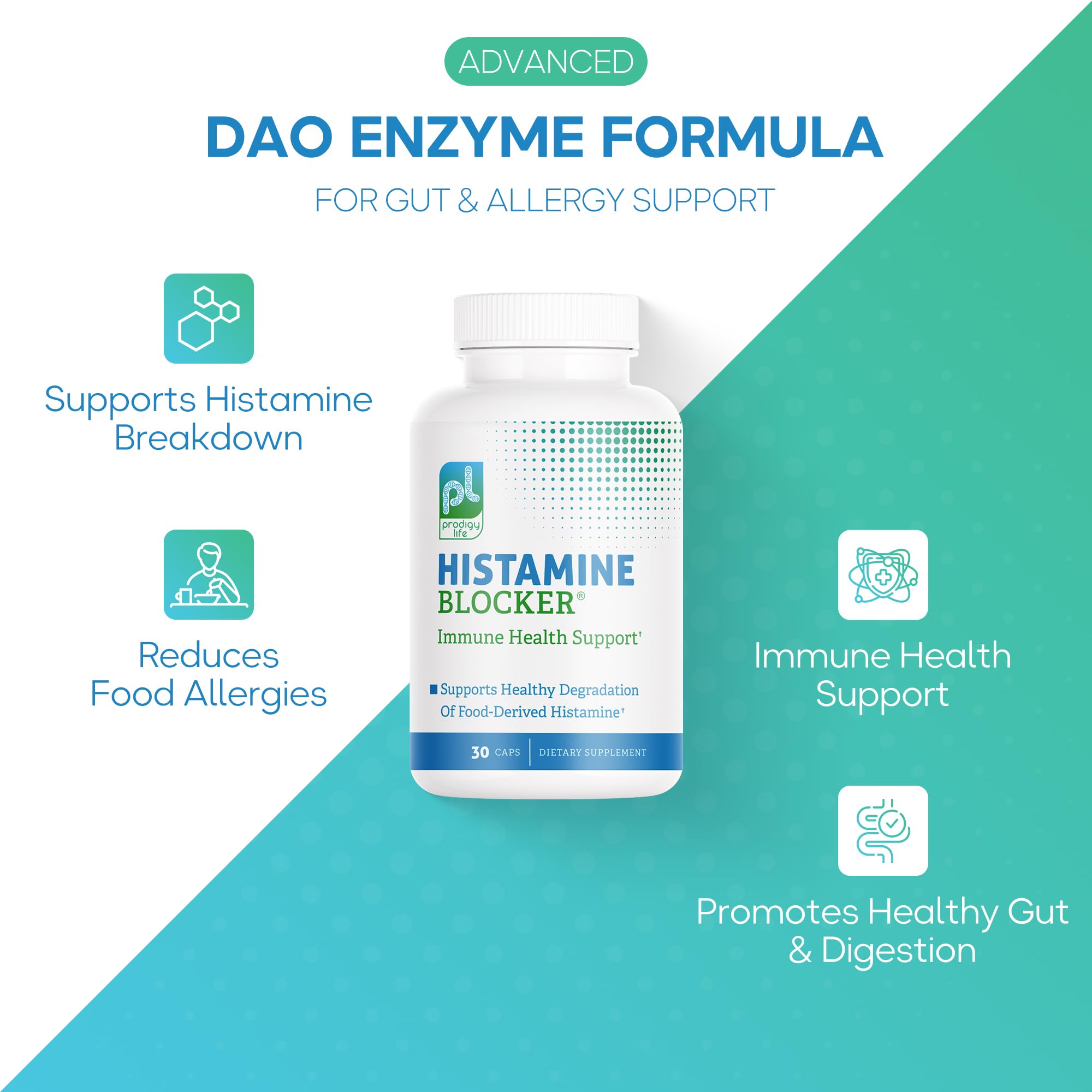 Prodigy Life DAO Enzyme Supplements in hand for size reference
