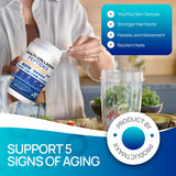 Product Maxx Multi Collagen Peptides Powder mixed in smoothie