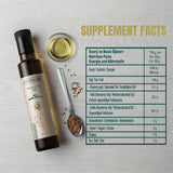 Prof Saracoglu Flaxseed Oil 250g side view showing bottle dimensions