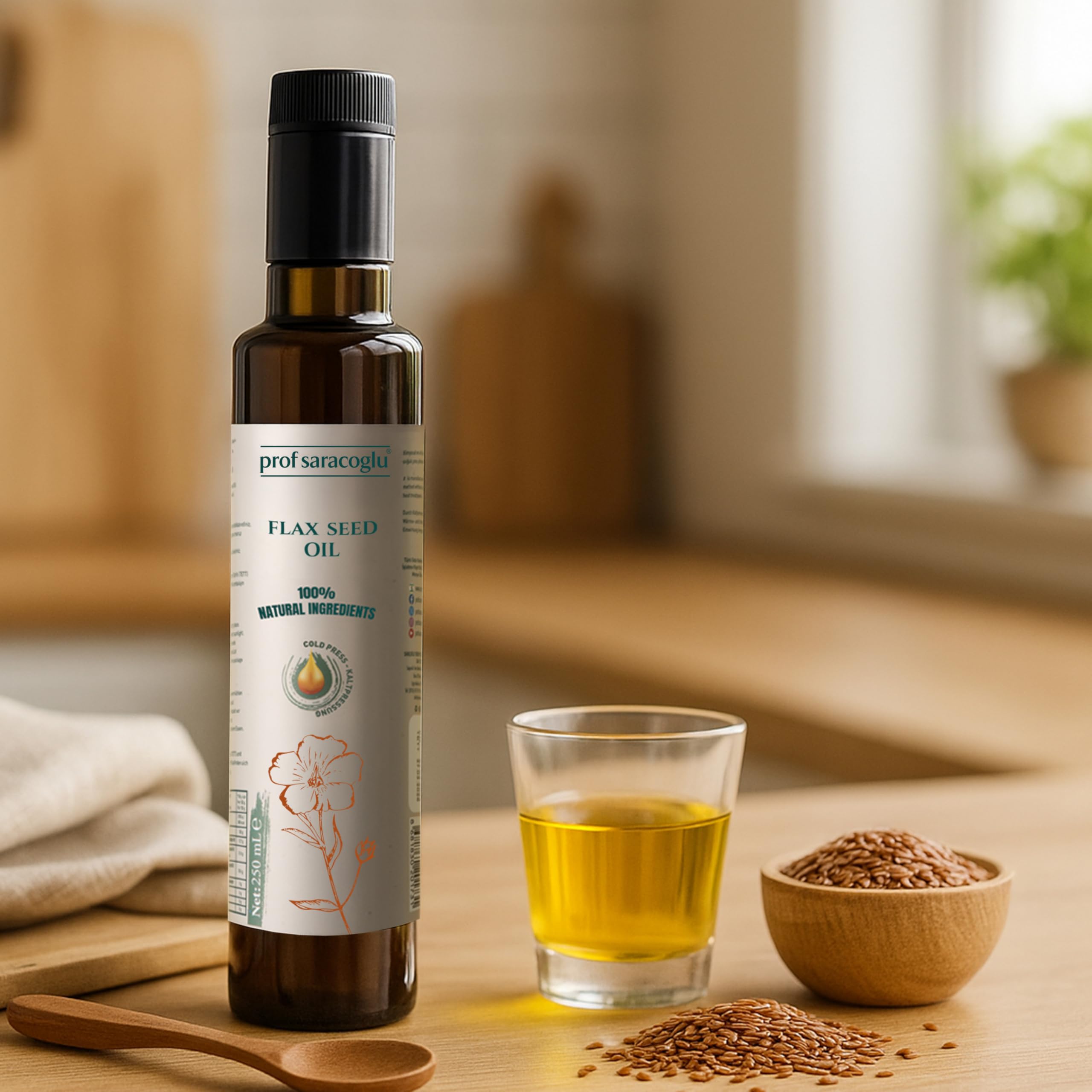 Prof Saracoglu Flaxseed Oil 250g used in a hair