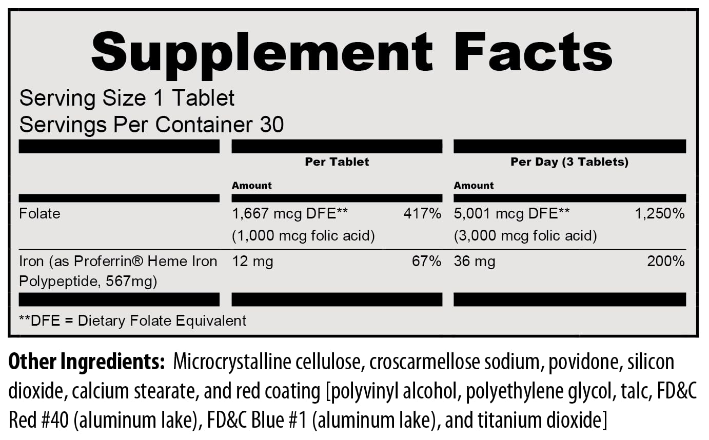 Proferrin Forte Iron Supplement tablet close-up
