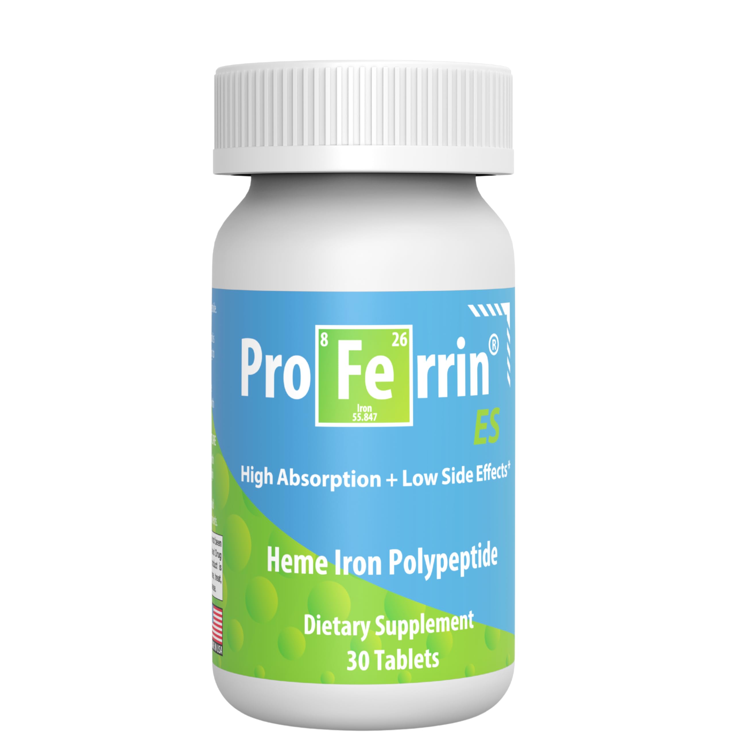Proferrin Iron Supplement 10.5mg Heme Iron Polypeptide front view