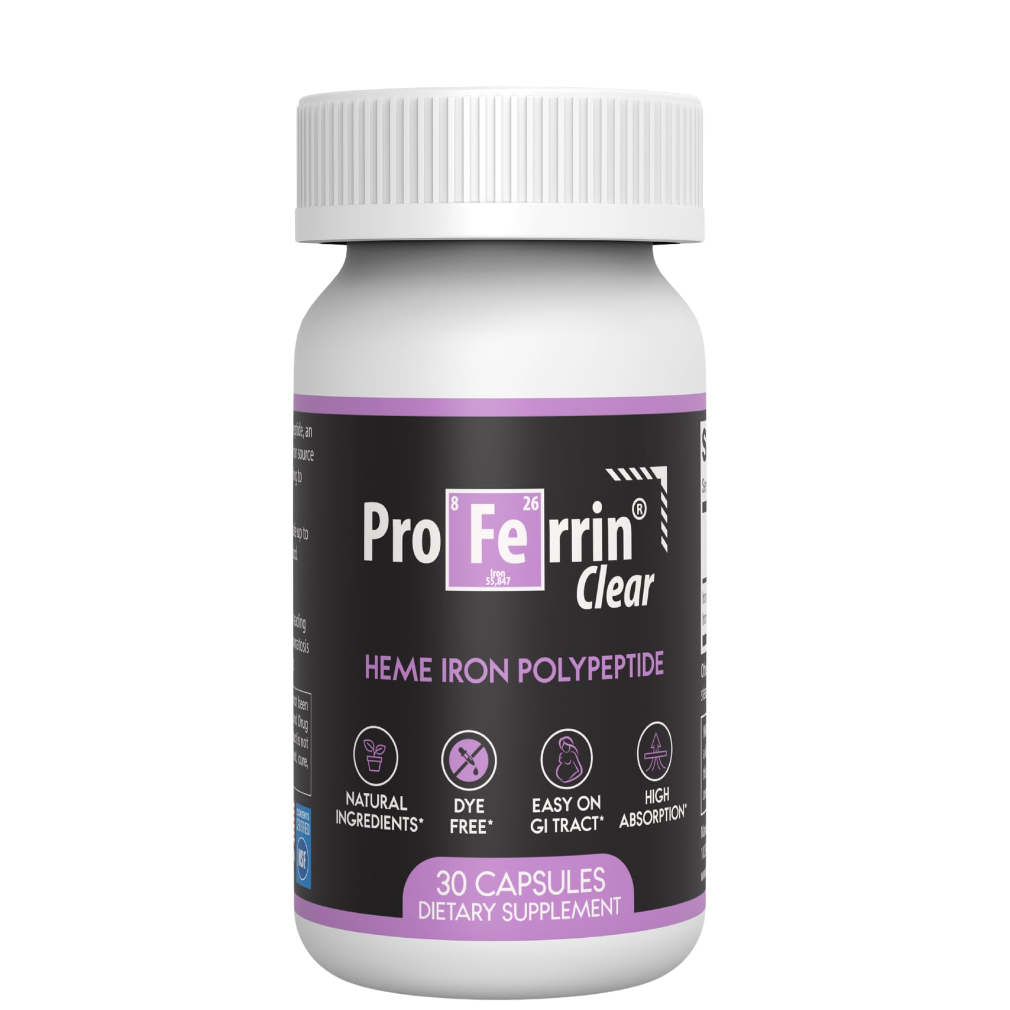 Proferrin Oral Heme Iron Supplement 10.5mg capsule front view