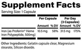 Proferrin Oral Heme Iron Supplement capsule close-up