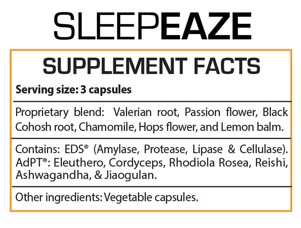 Professional Botanicals Sleep Eaze packaging with ingredients list