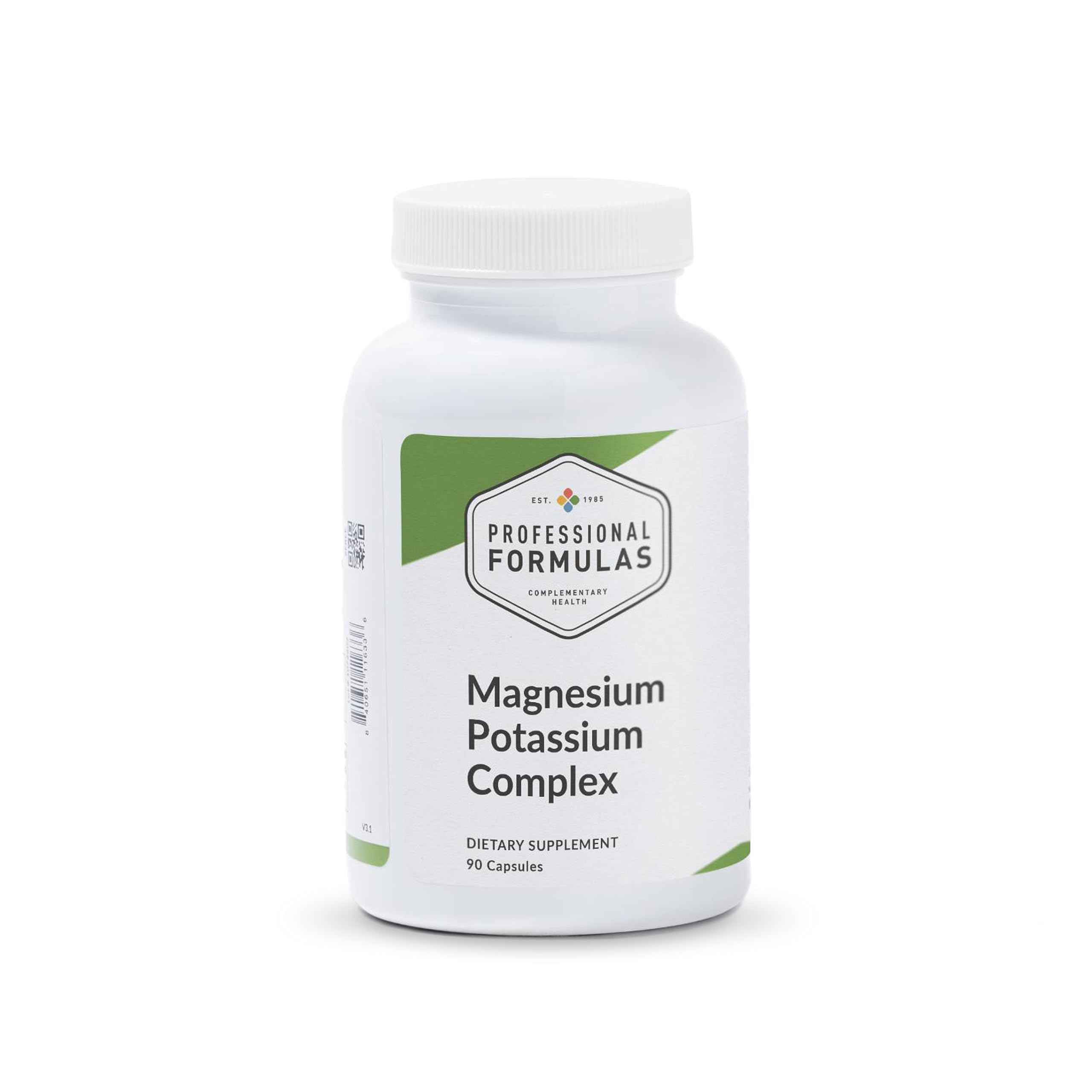 PROFESSIONAL COMPLEMENTARY HEALTH FORMULAS Magnesium & Potassium Capsules front view