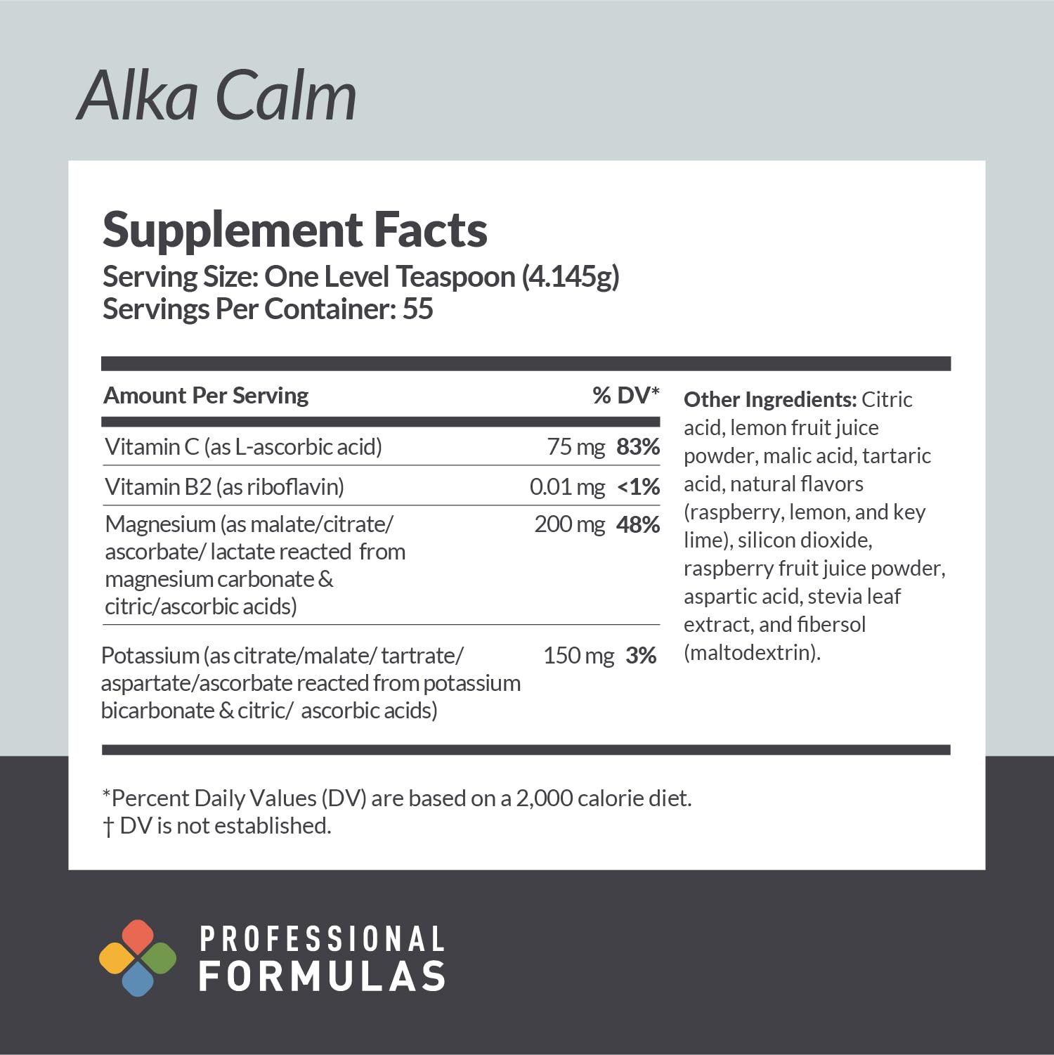 PROFESSIONAL COMPLEMENTARY HEALTH FORMULAS Magnesium Supplement 227g powder in a glass