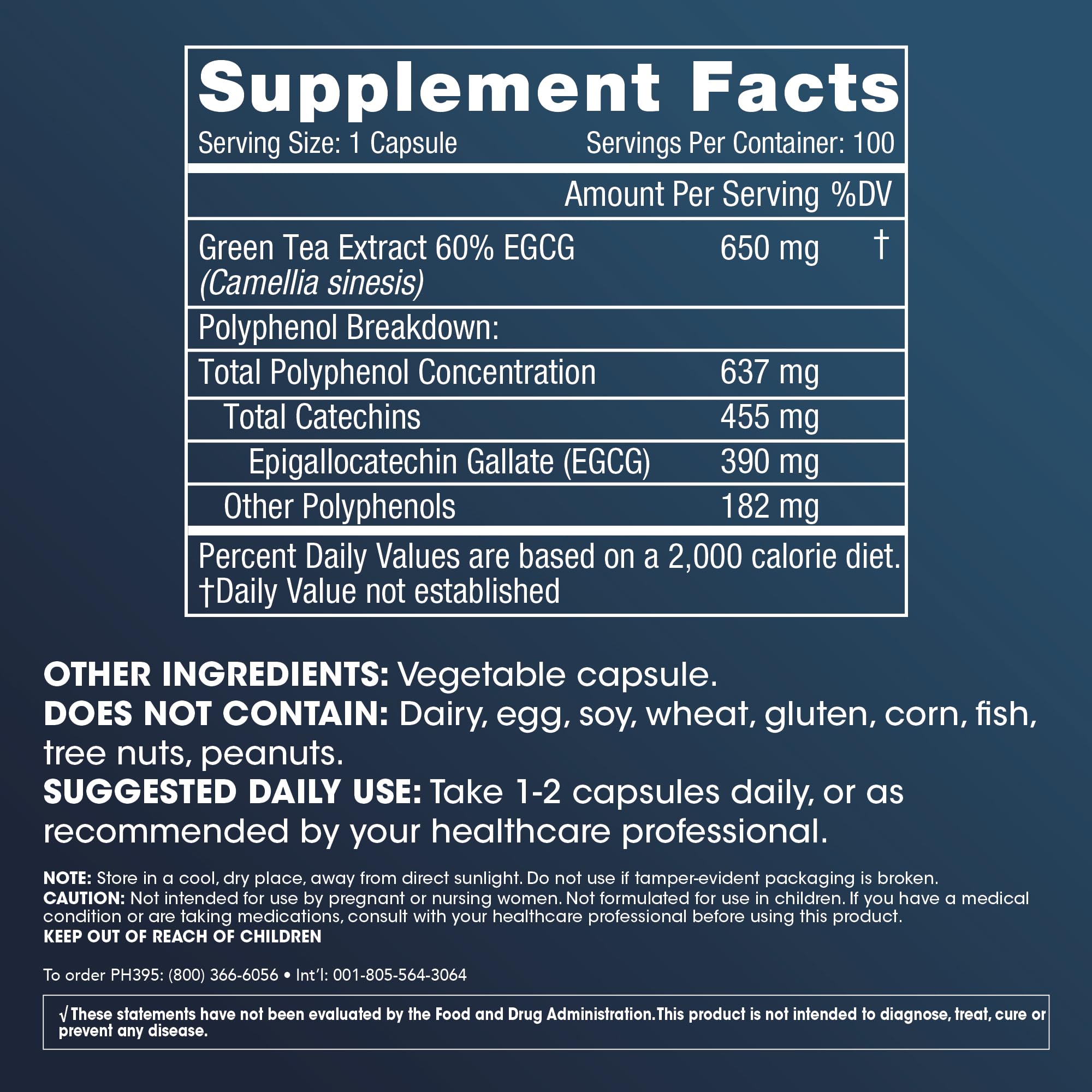 ProHealth Green Tea EGCG Extreme 390mg capsules side view