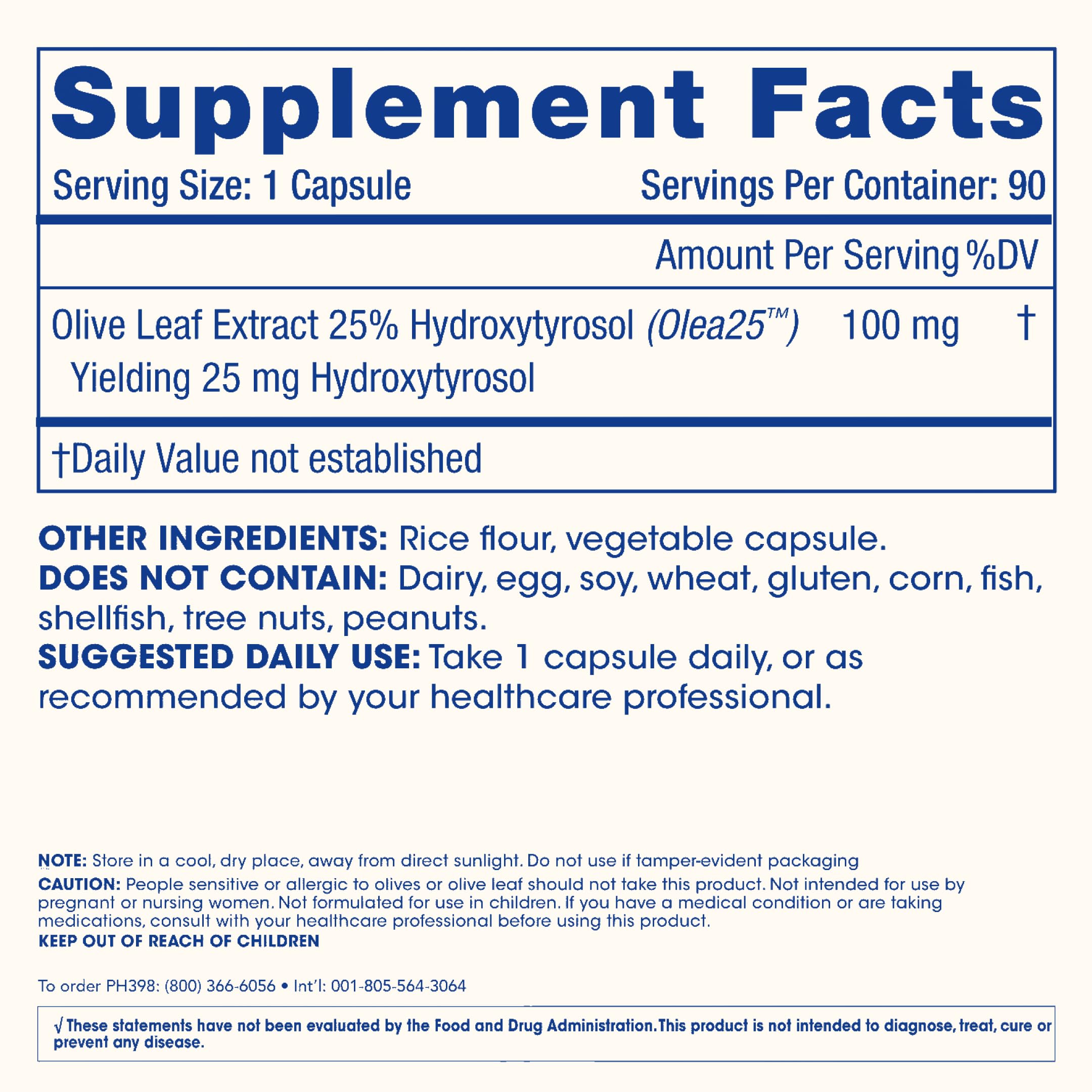 ProHealth Hydroxytyrosol Extreme Olive Leaf Supplement bottle with capsules
