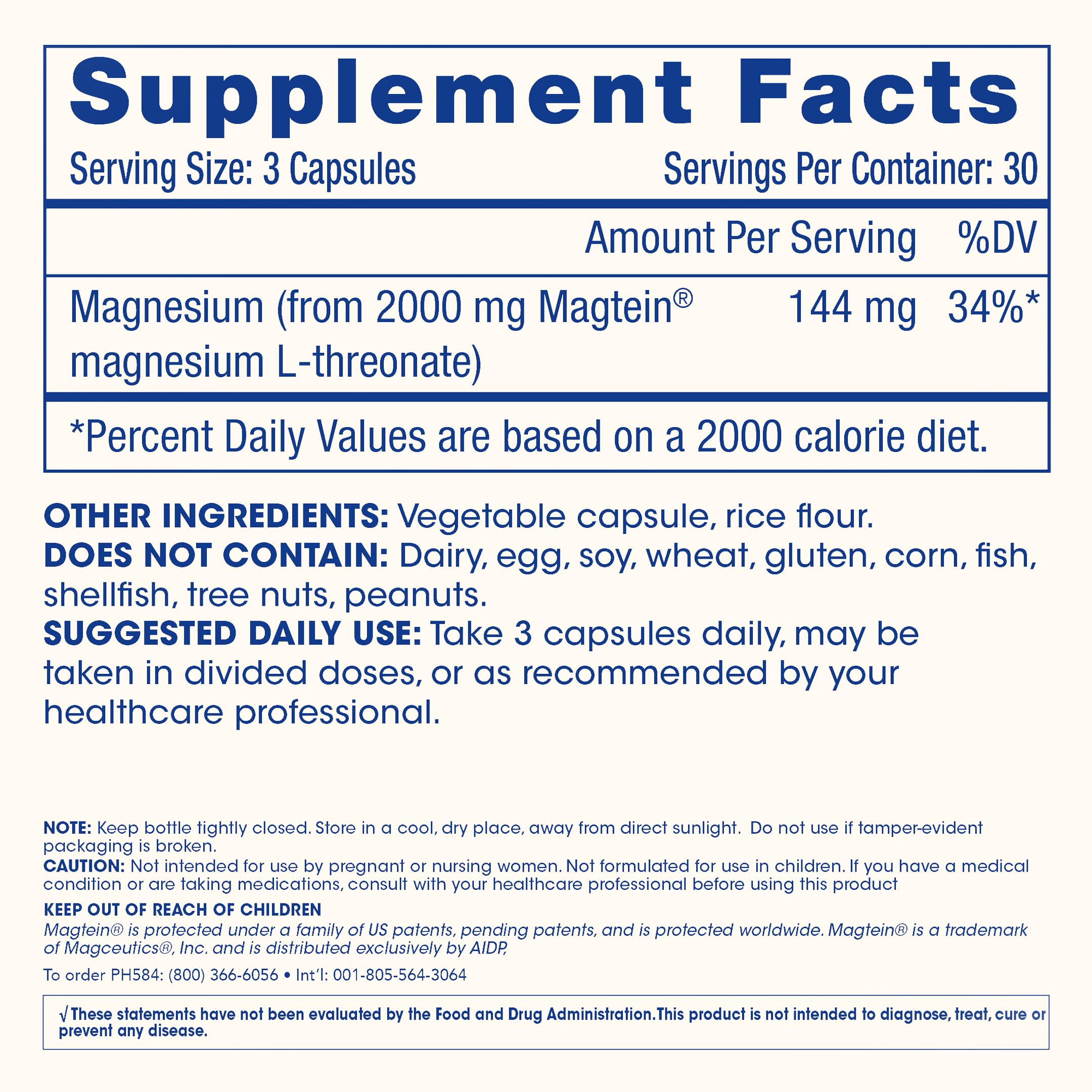 ProHealth Magnesium L-Threonate capsules on a wooden table