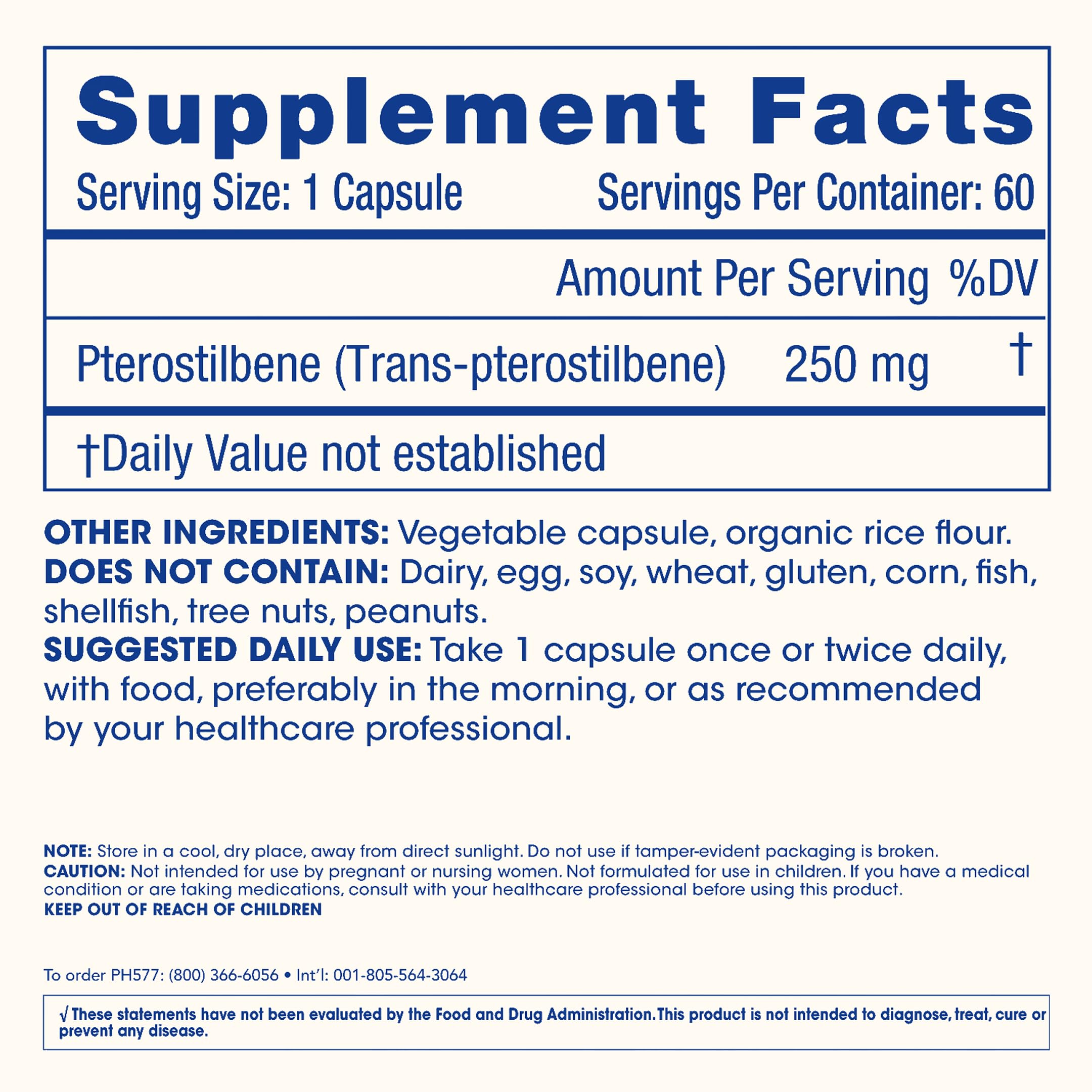 ProHealth Pterostilbene 250mg Capsules open bottle