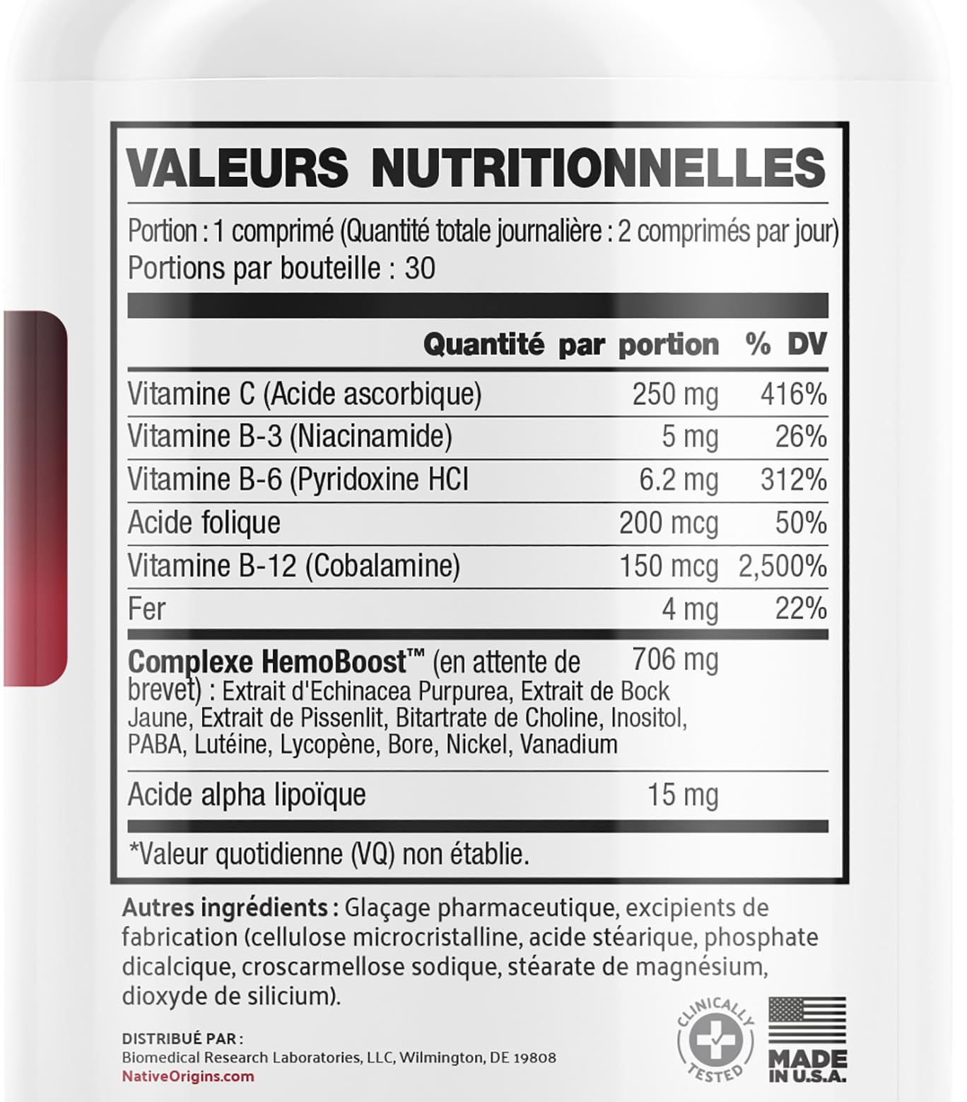 Prohemia Iron Supplement 60 Tablets with fresh fruits