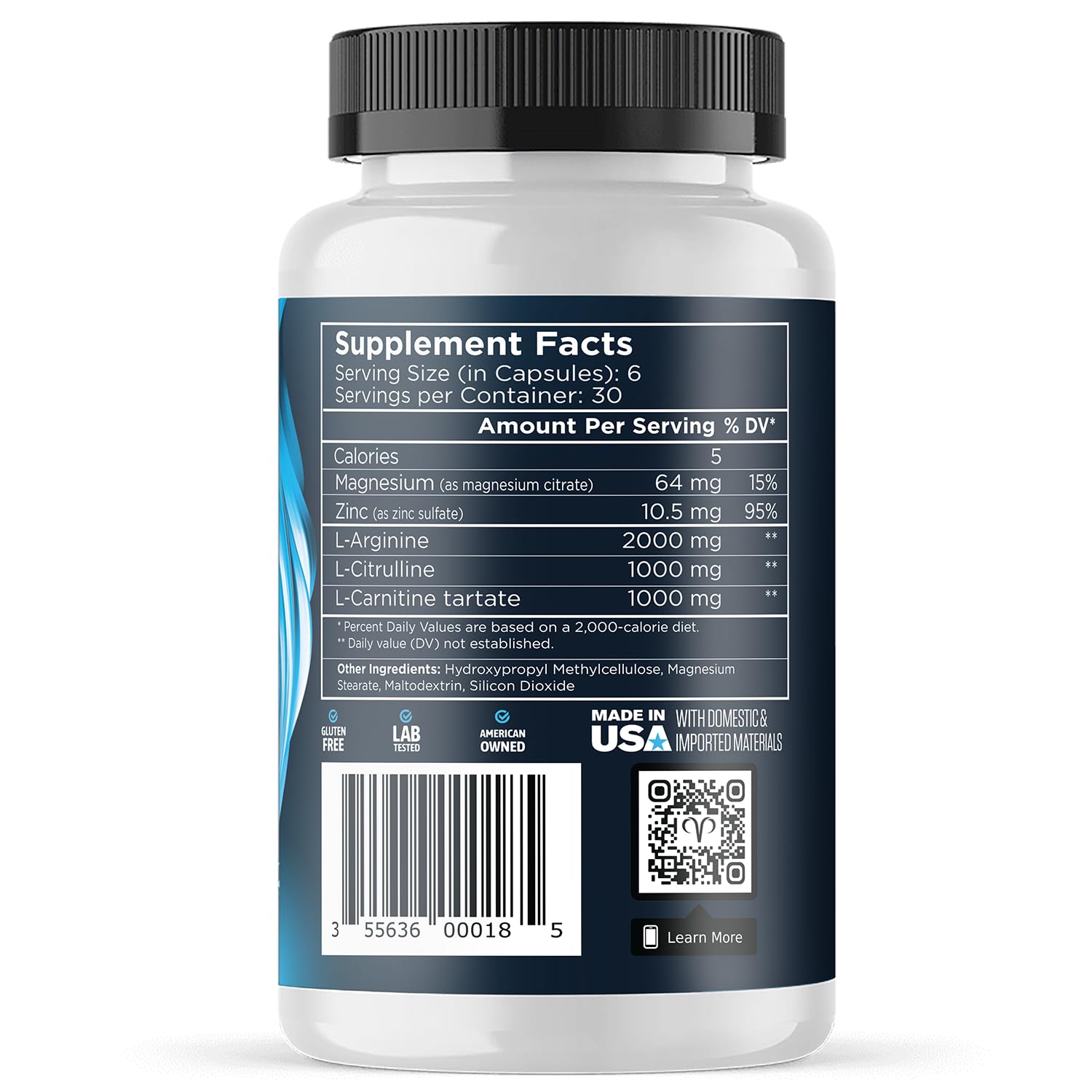 Promescent L-Arginine Nitric Oxide Supplement side view showing capsules