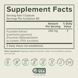 Prominent Nutrition Fucoidan Capsules 250mg back view