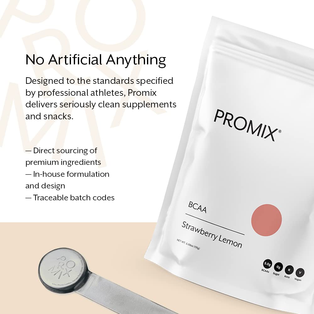 ProMix Nutrition BCAA Powder Strawberry Lemon in a glass