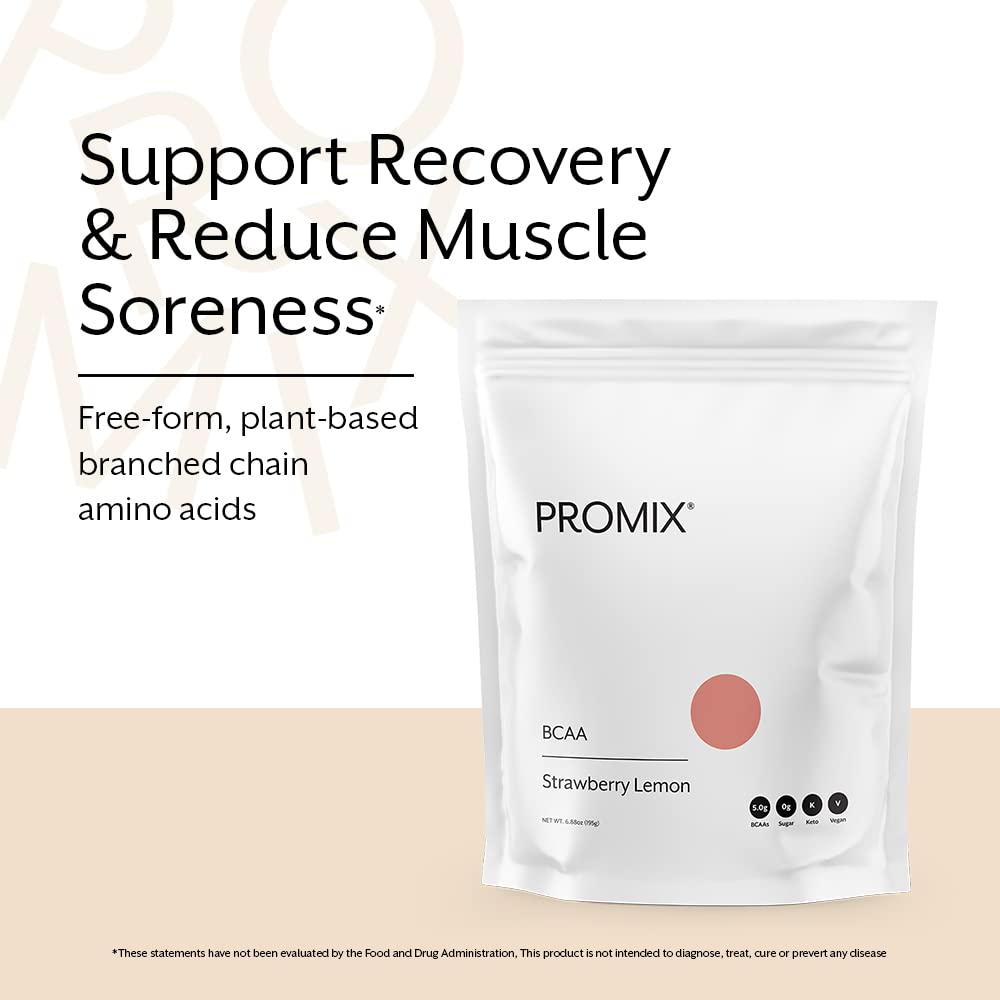 ProMix Nutrition BCAA Powder Strawberry Lemon with fresh strawberries and lemons
