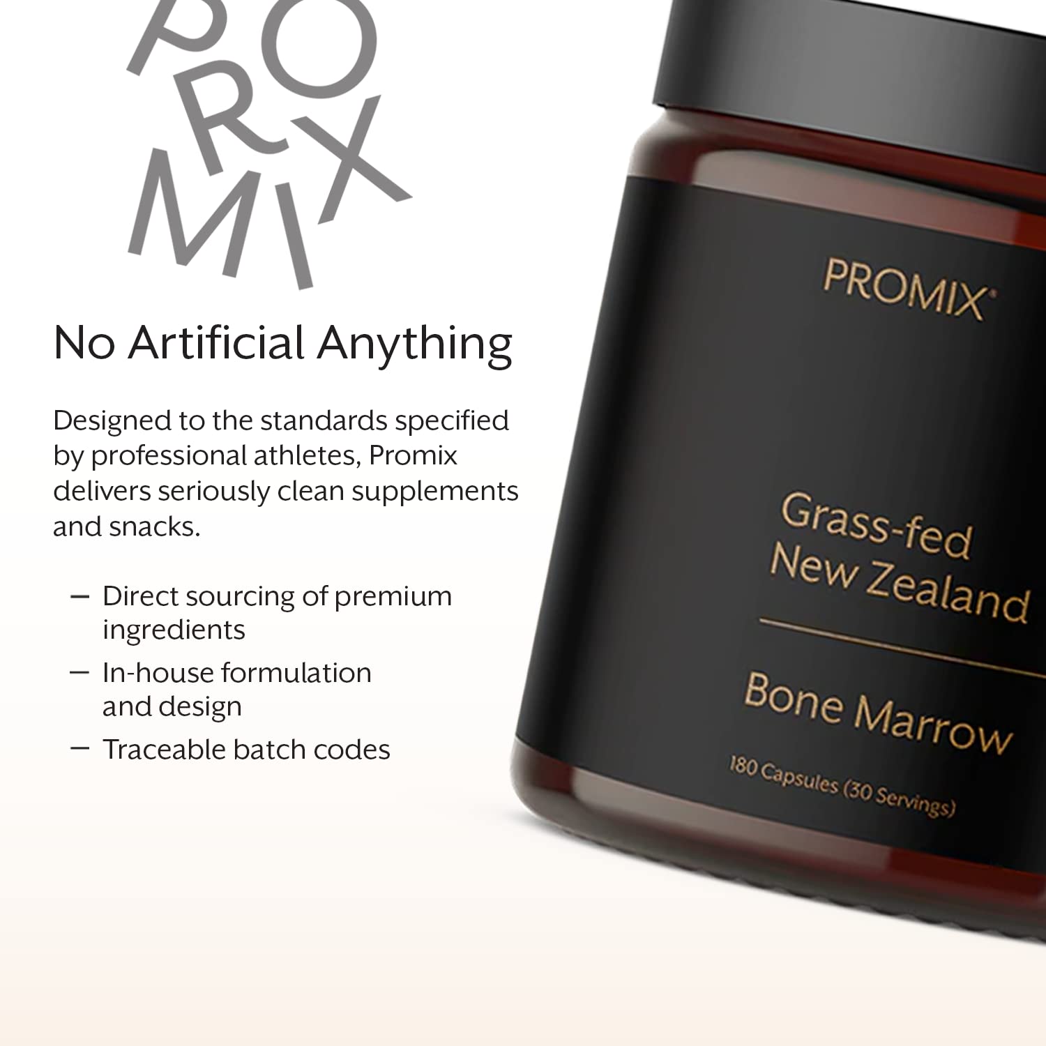ProMix Nutrition Bone Marrow Capsules on wooden table