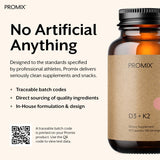 ProMix Nutrition D3+K2 Capsules opened bottle showing capsules