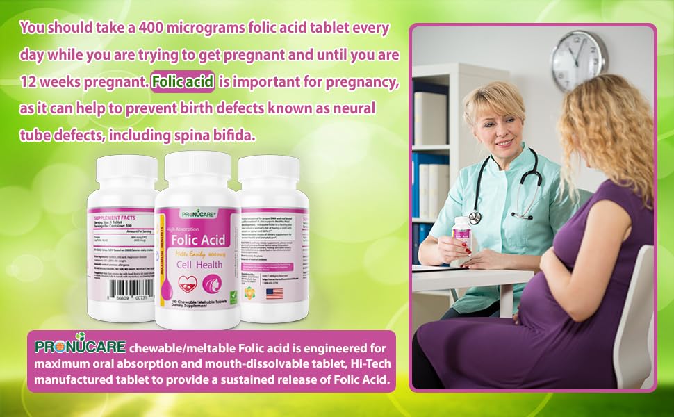 PRONUCARE Folic Acid Buccal Lozenge on a table