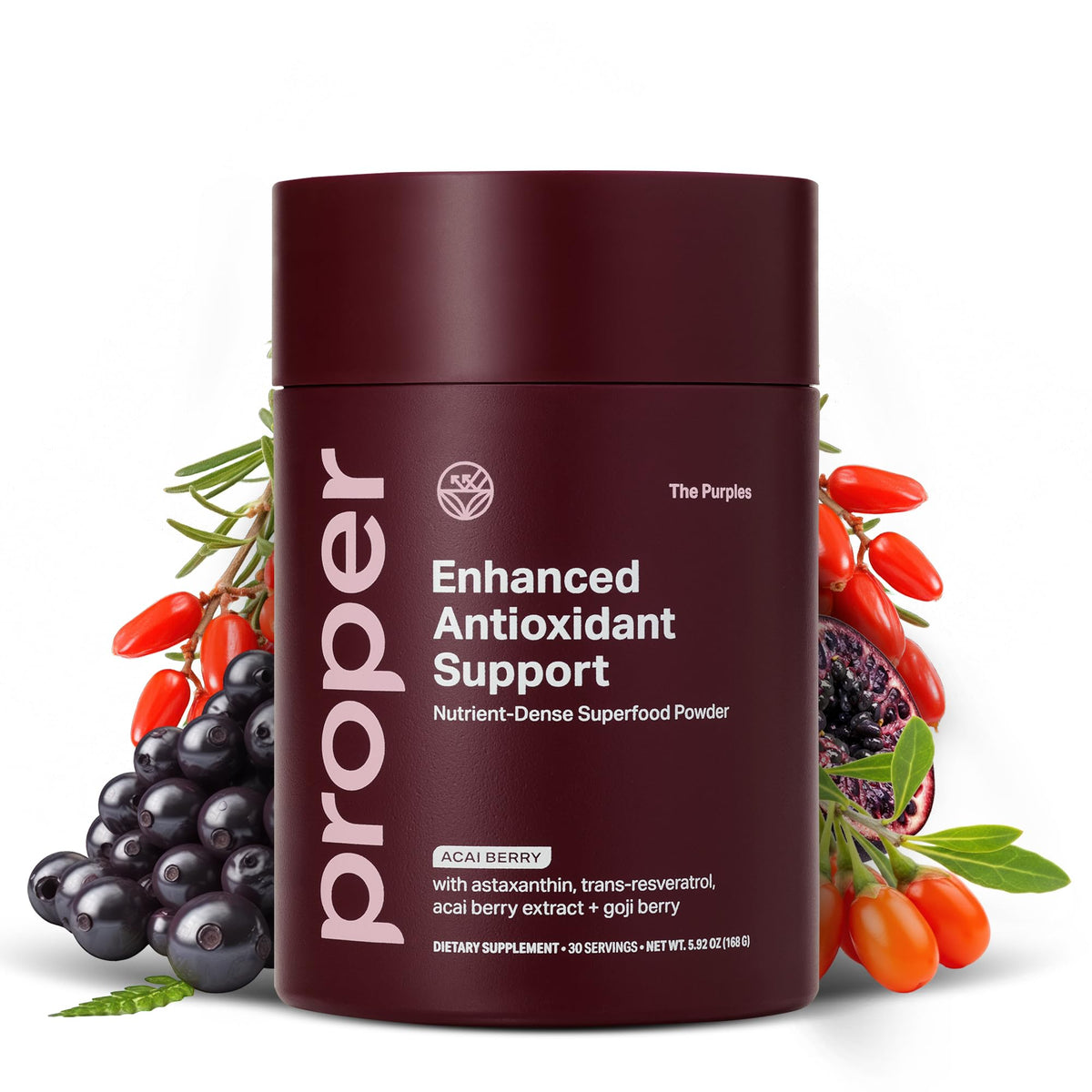 Proper Antioxidant Drink Powder 240g front view with berry flavour