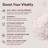 Proper Antioxidant Drink Powder scoop showing berry powder