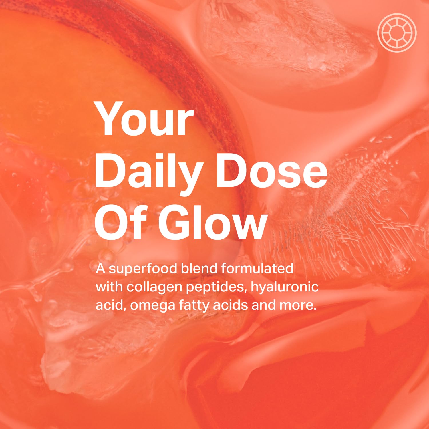Proper Daily Glow Beauty Blend 231g peach flavour scoop